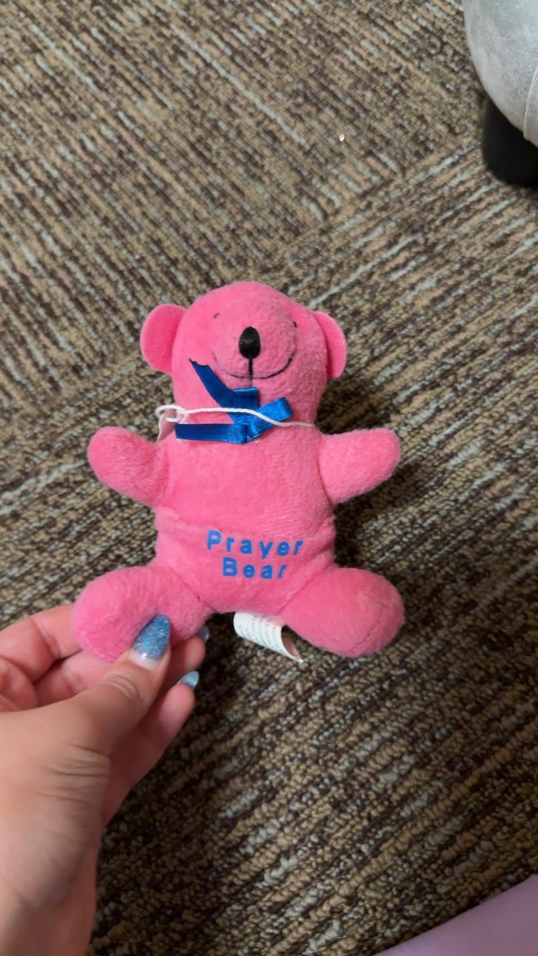 Pink Prayer Bear Plush Toy