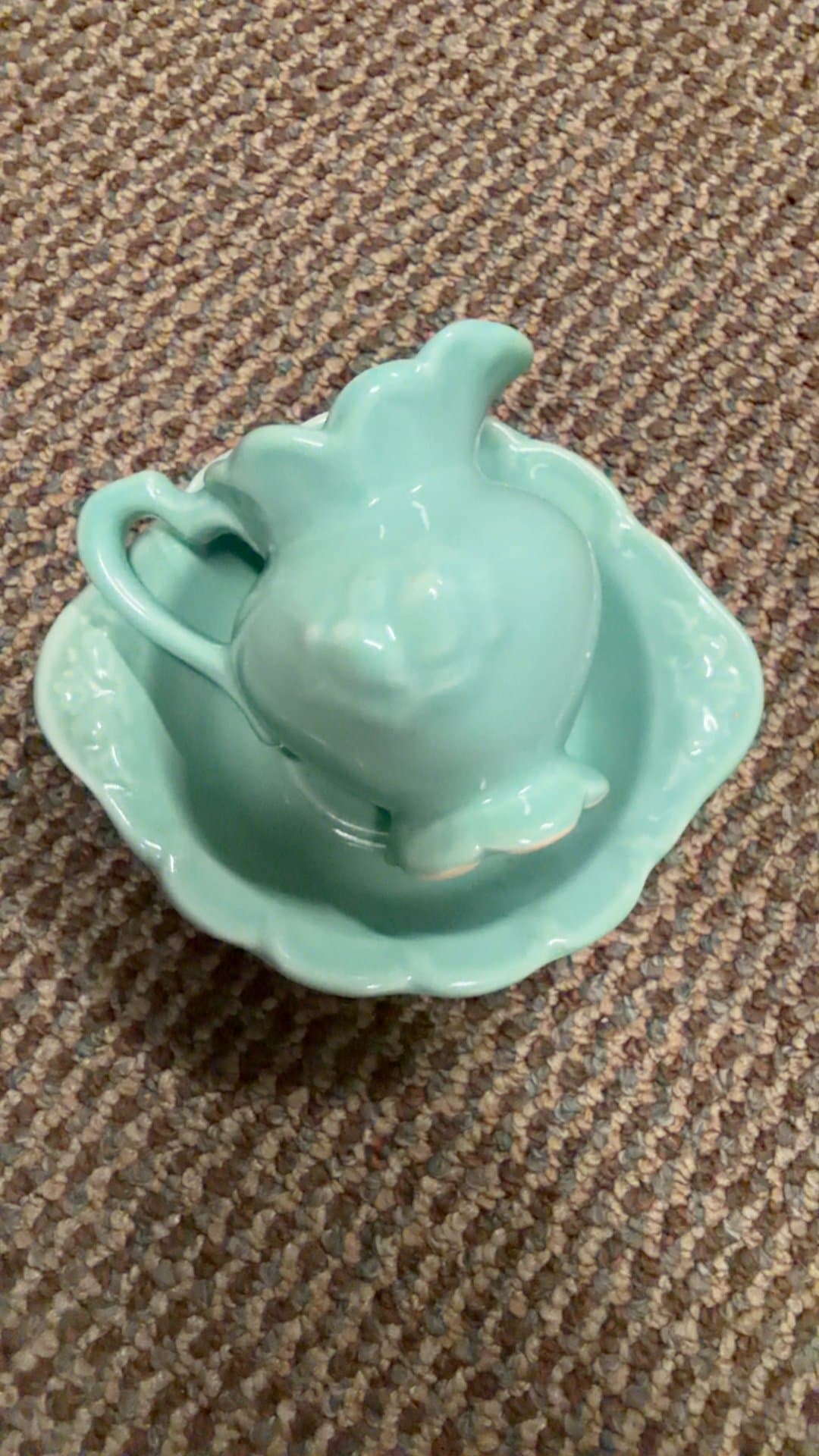Vintage Ceramic Creamer and Saucer Set - Image 1