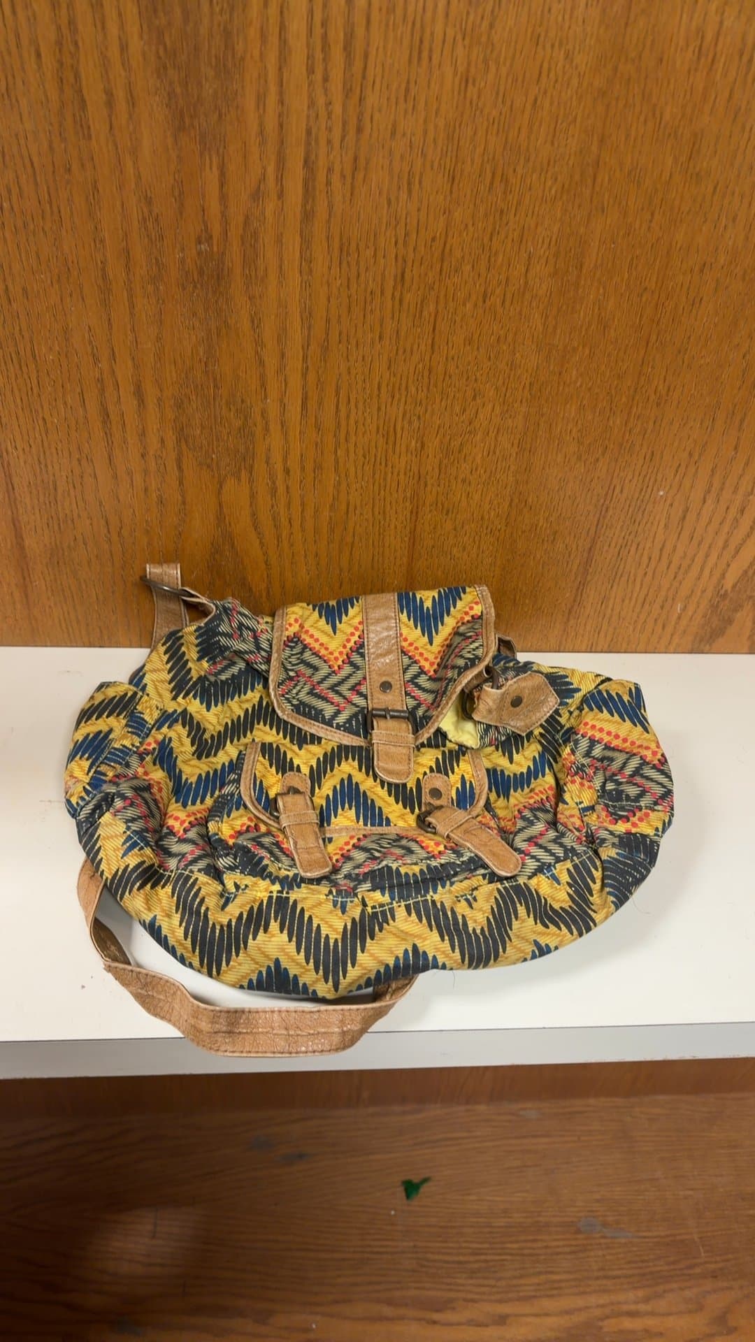 Boho Tribal Pattern Canvas Mini Backpack - Image 1