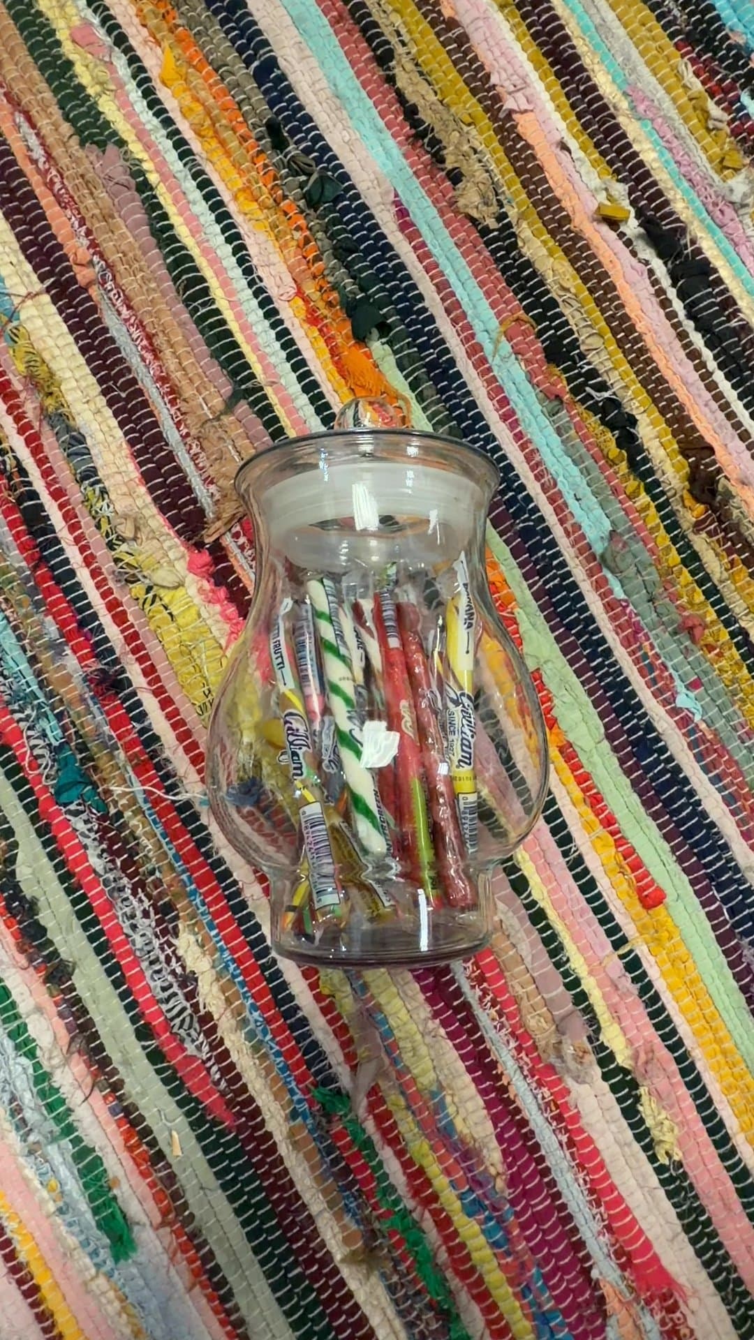 Glass Jar with Candy Sticks - Image 1