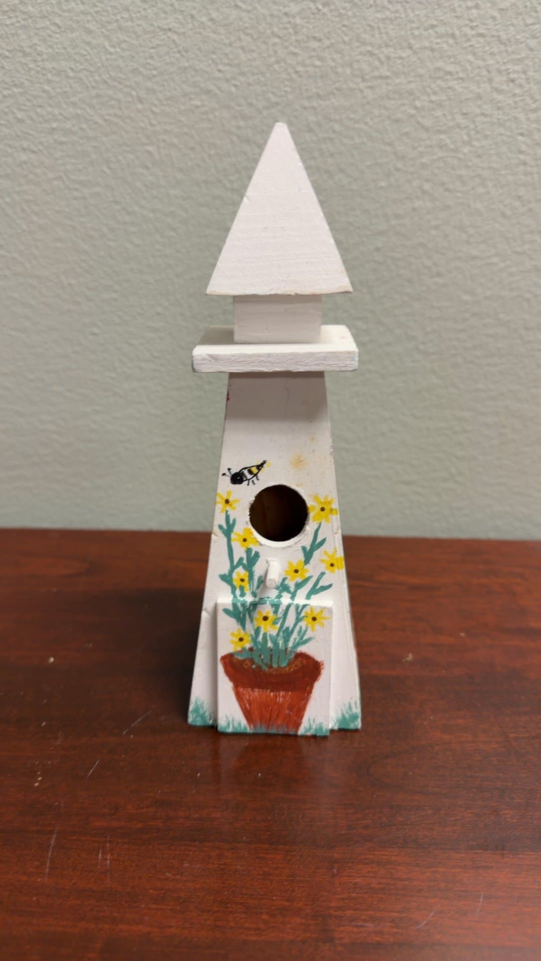 Hand-Painted Wooden Birdhouse - Image 1