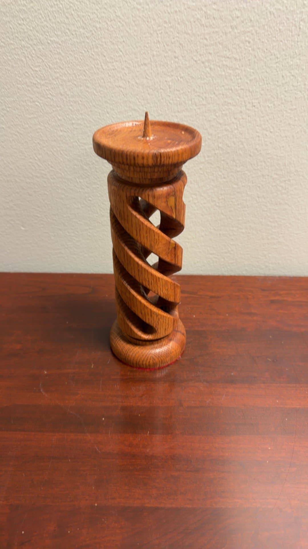 Wooden Spiral Candle Holder - Image 1
