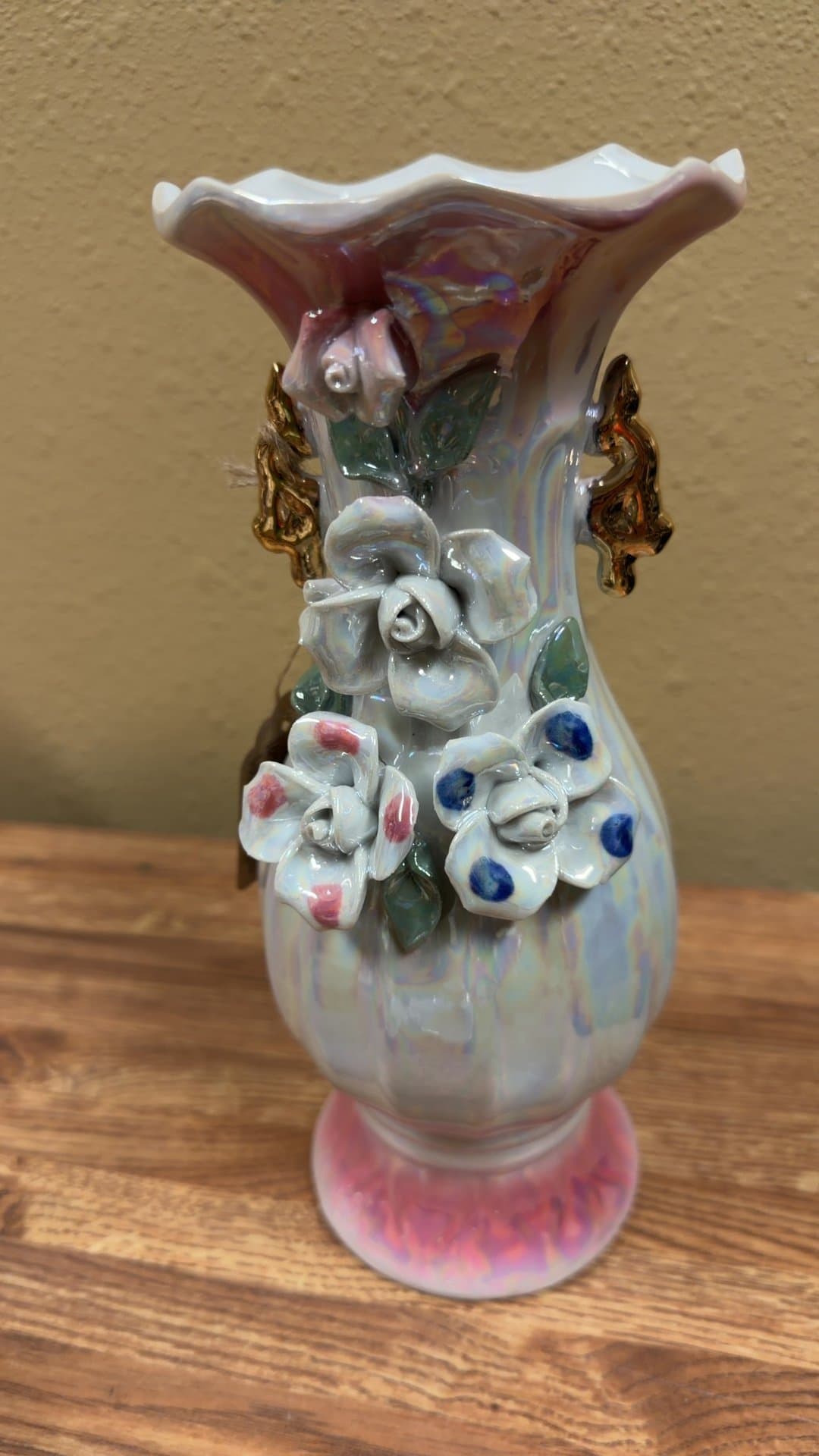 Vintage Ceramic Floral Vase - Image 1