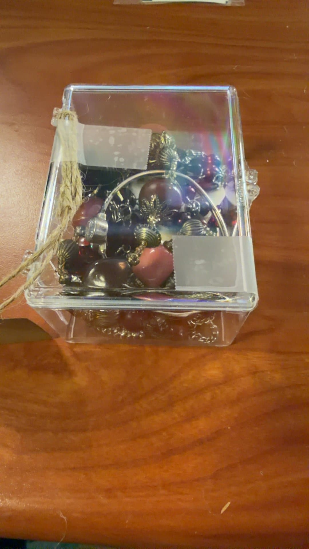 Decorative Jewelry Box with Assorted Beads - Image 1