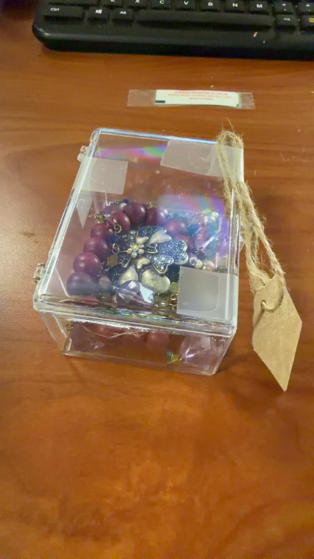Decorative Jewelry Box with Beaded Bracelet - Image 1