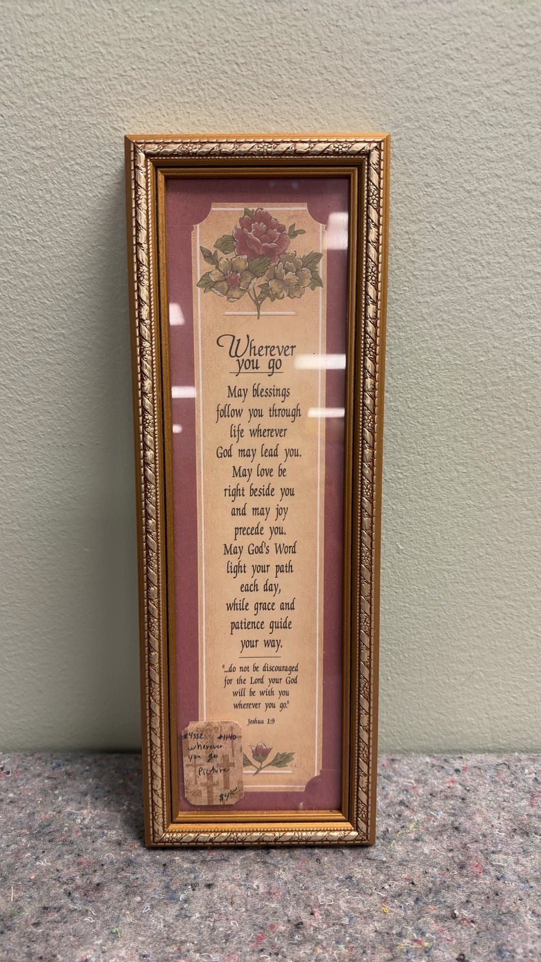 Framed Inspirational Quote with Floral Design - Image 1