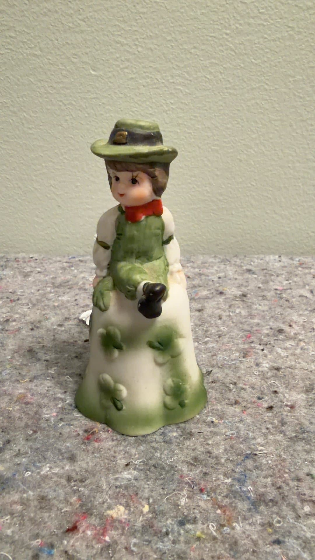 Ceramic St. Patrick's Day Lady Bell Figurine - Image 1