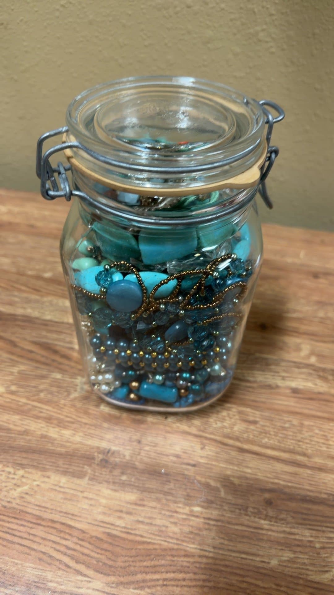 Ivetri Difidenza Italy Jar with Turquoise and Beaded Jewelry - Image 1