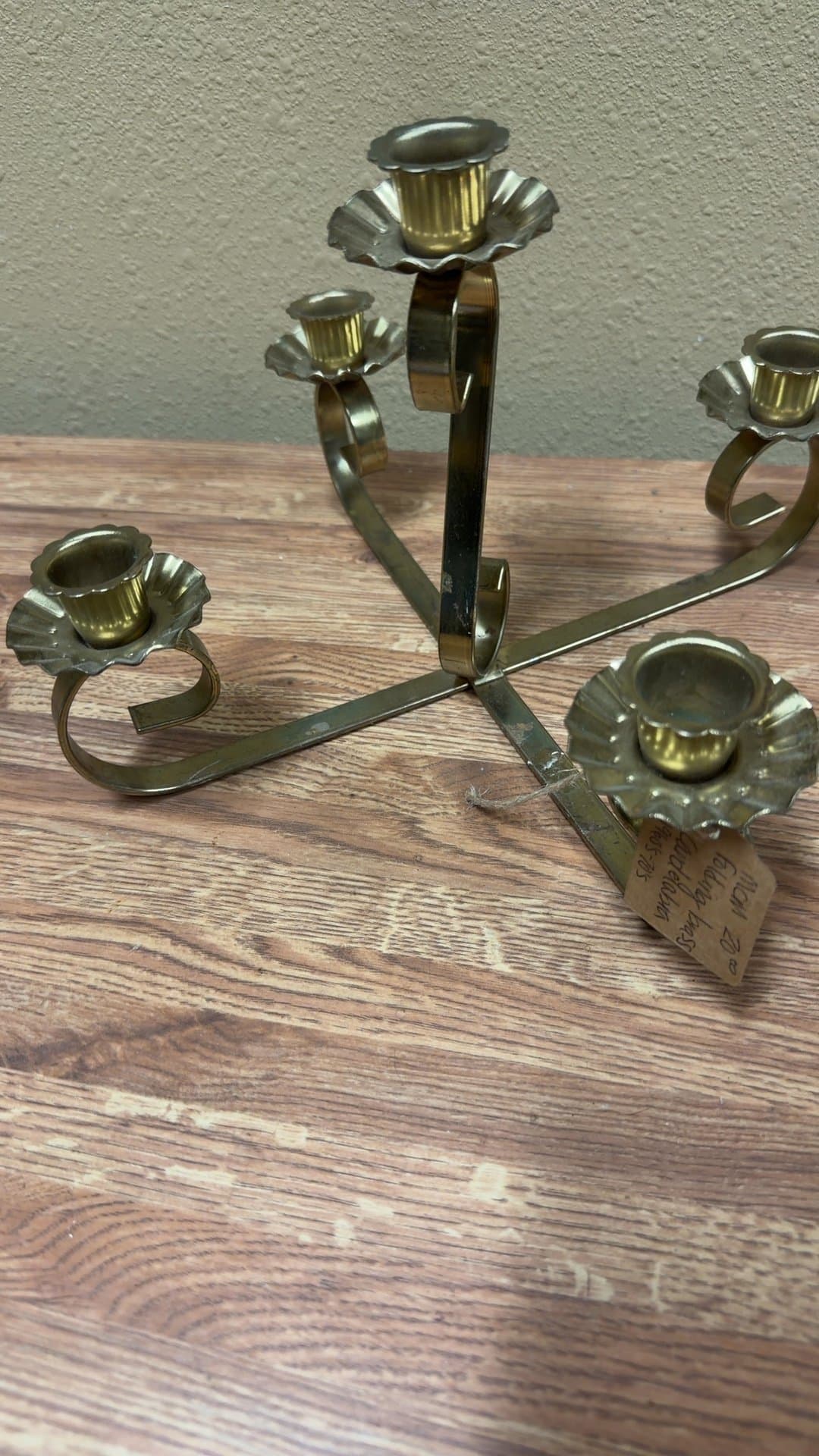 Mid-Century Modern Folding Brass Candelabra - Image 1