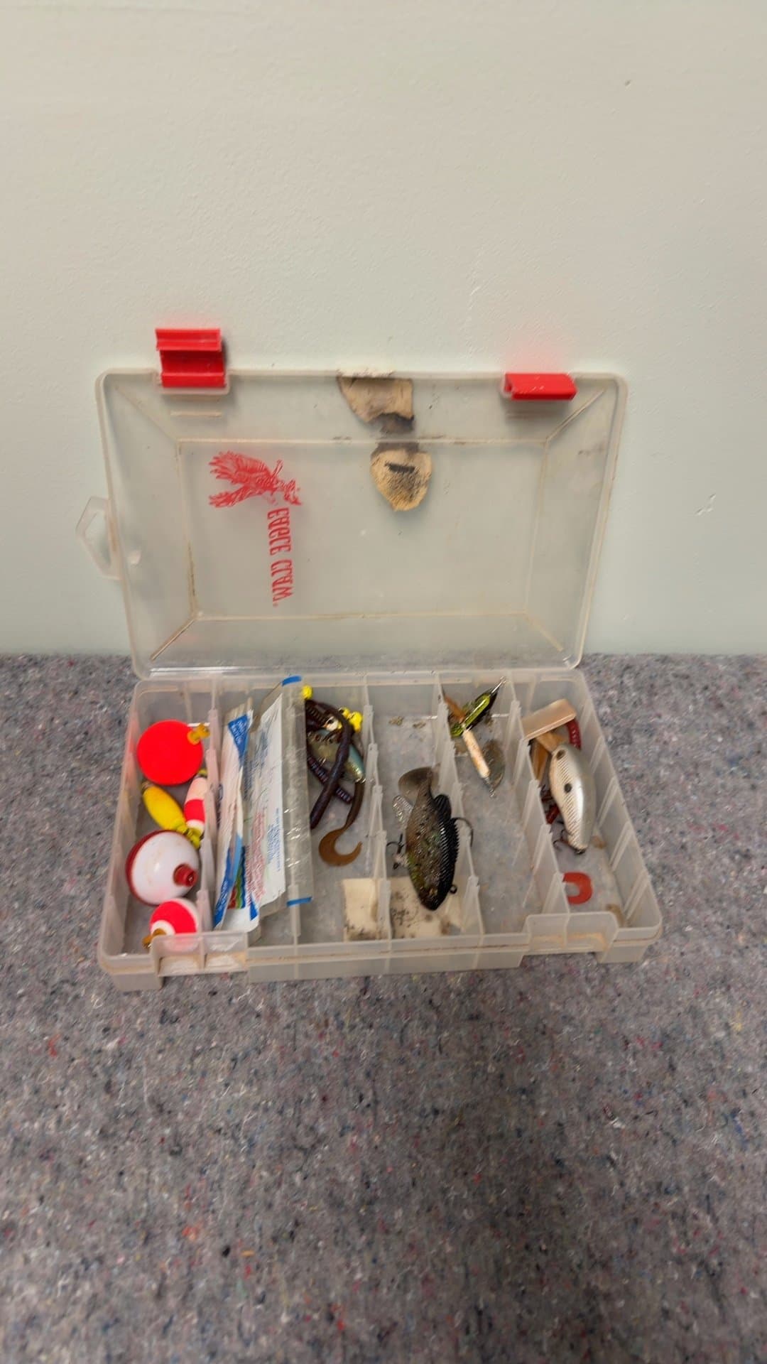 Vintage Fishing Tackle Box with Lures - Image 1