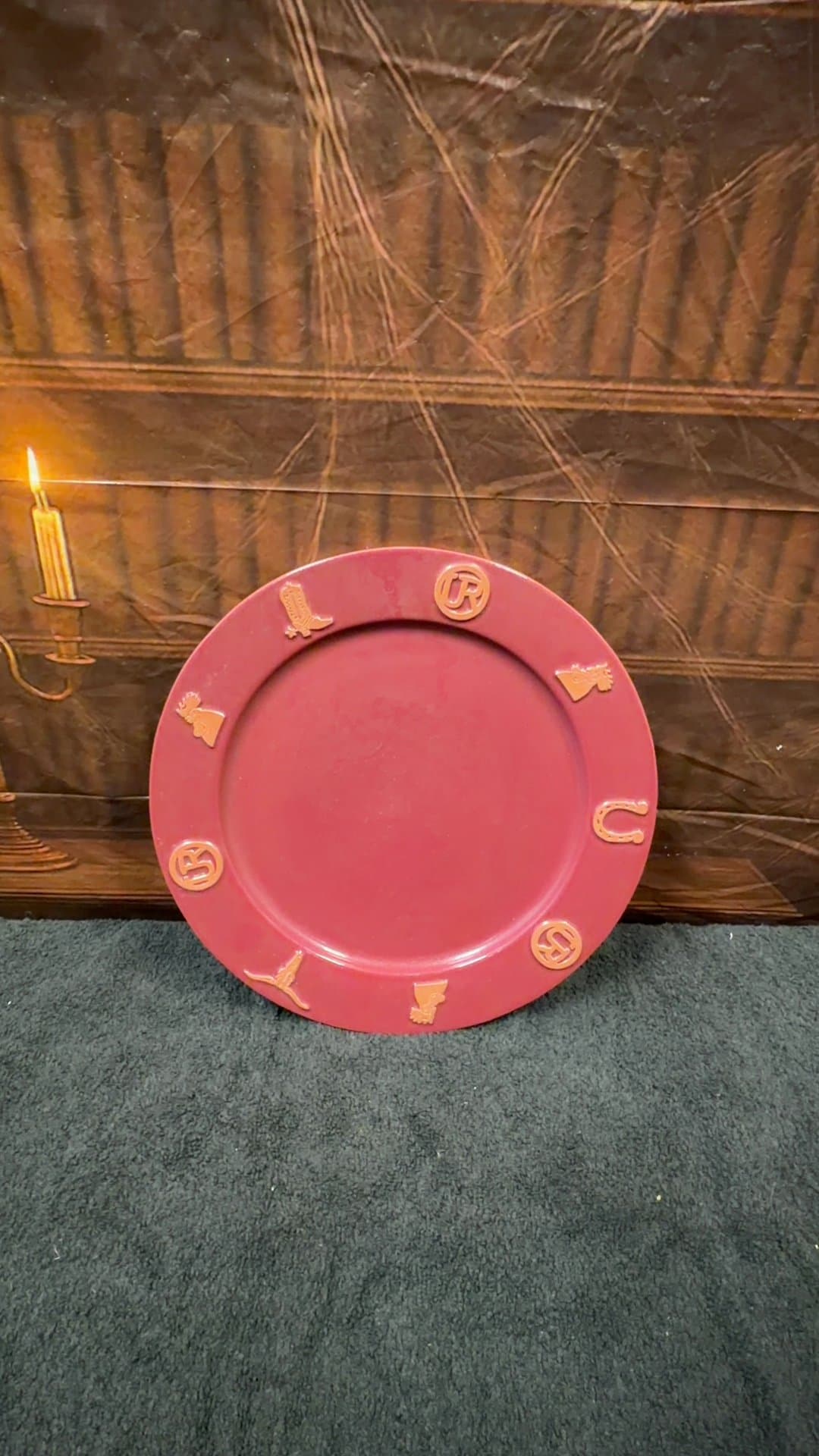 Frankoma Pottery Western Motif Dinner Plate - Image 1