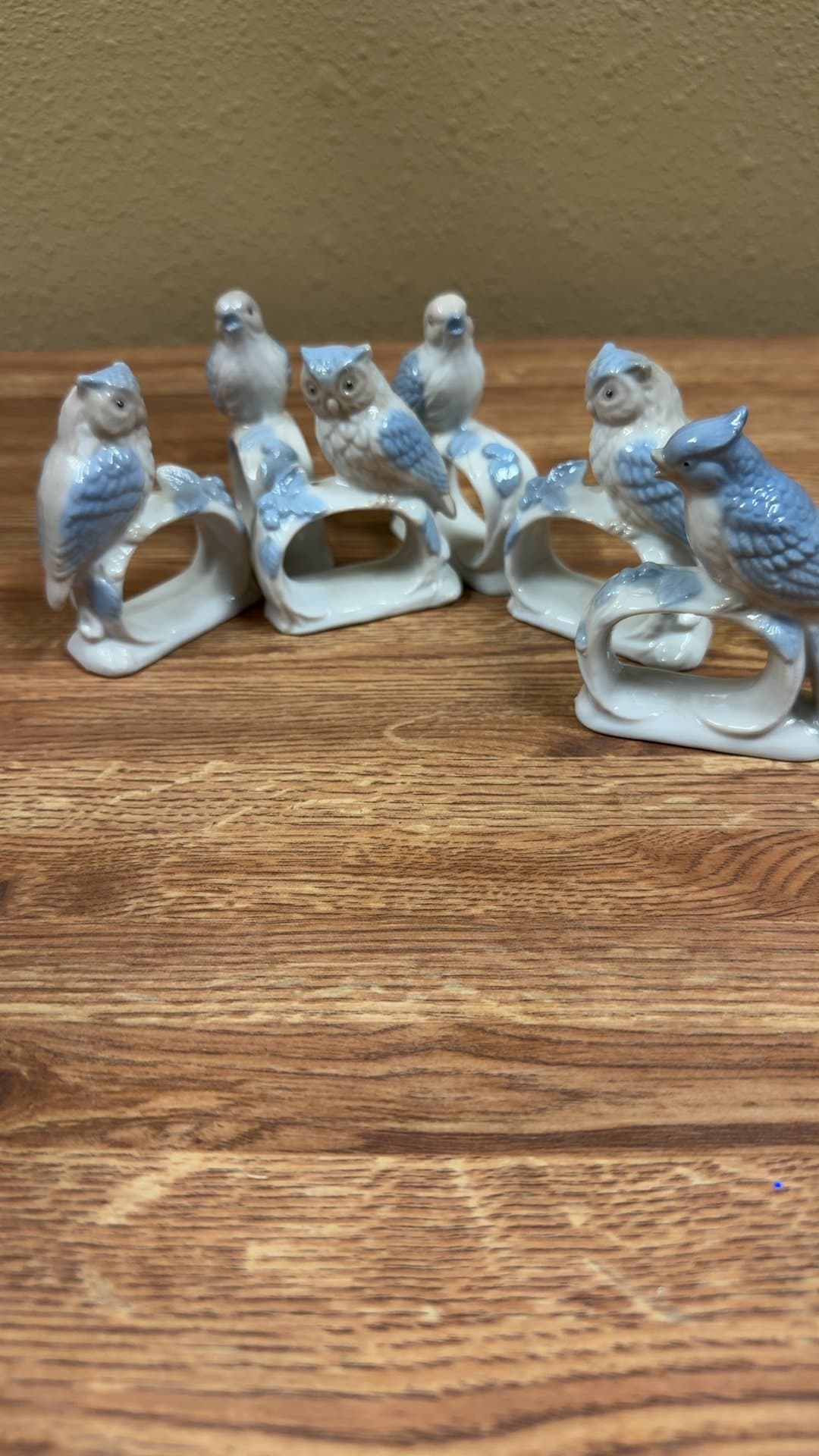 Porcelain Bird Napkin Rings Set - Image 1