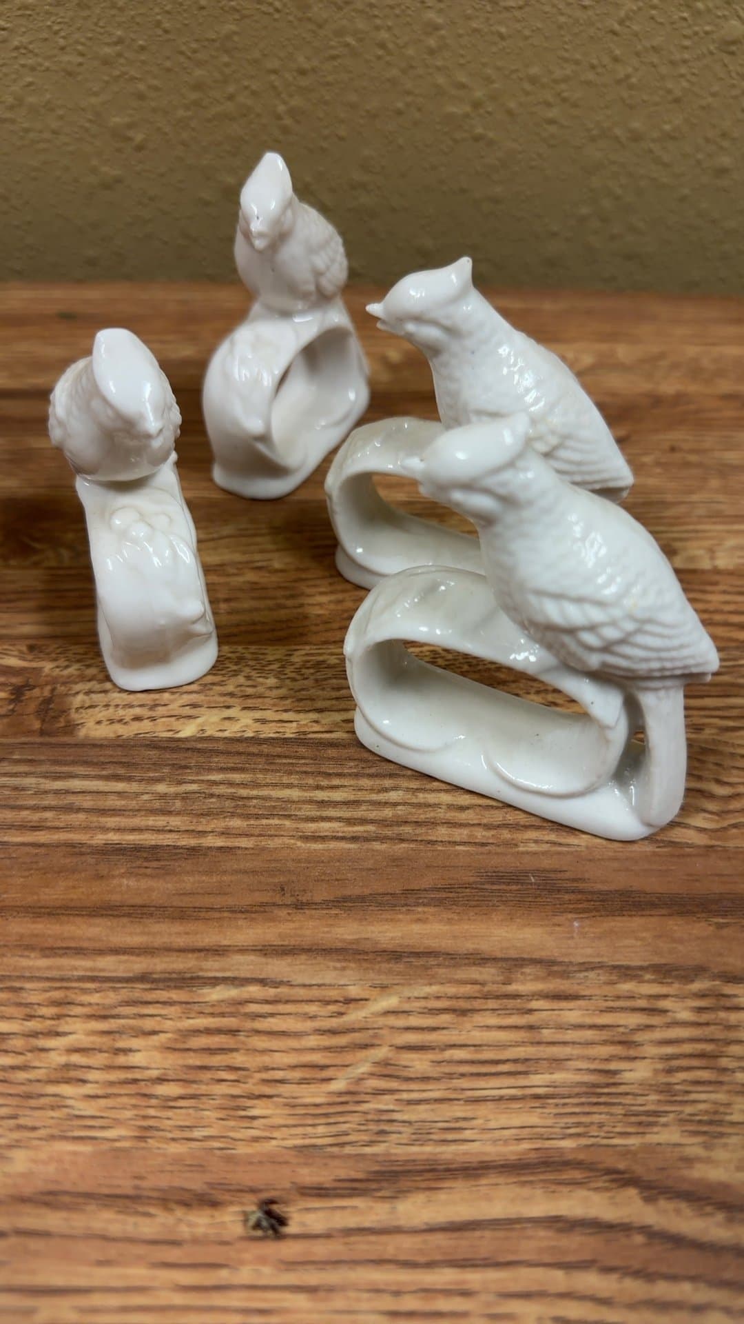 Porcelain Bird Napkin Rings Set - Image 1
