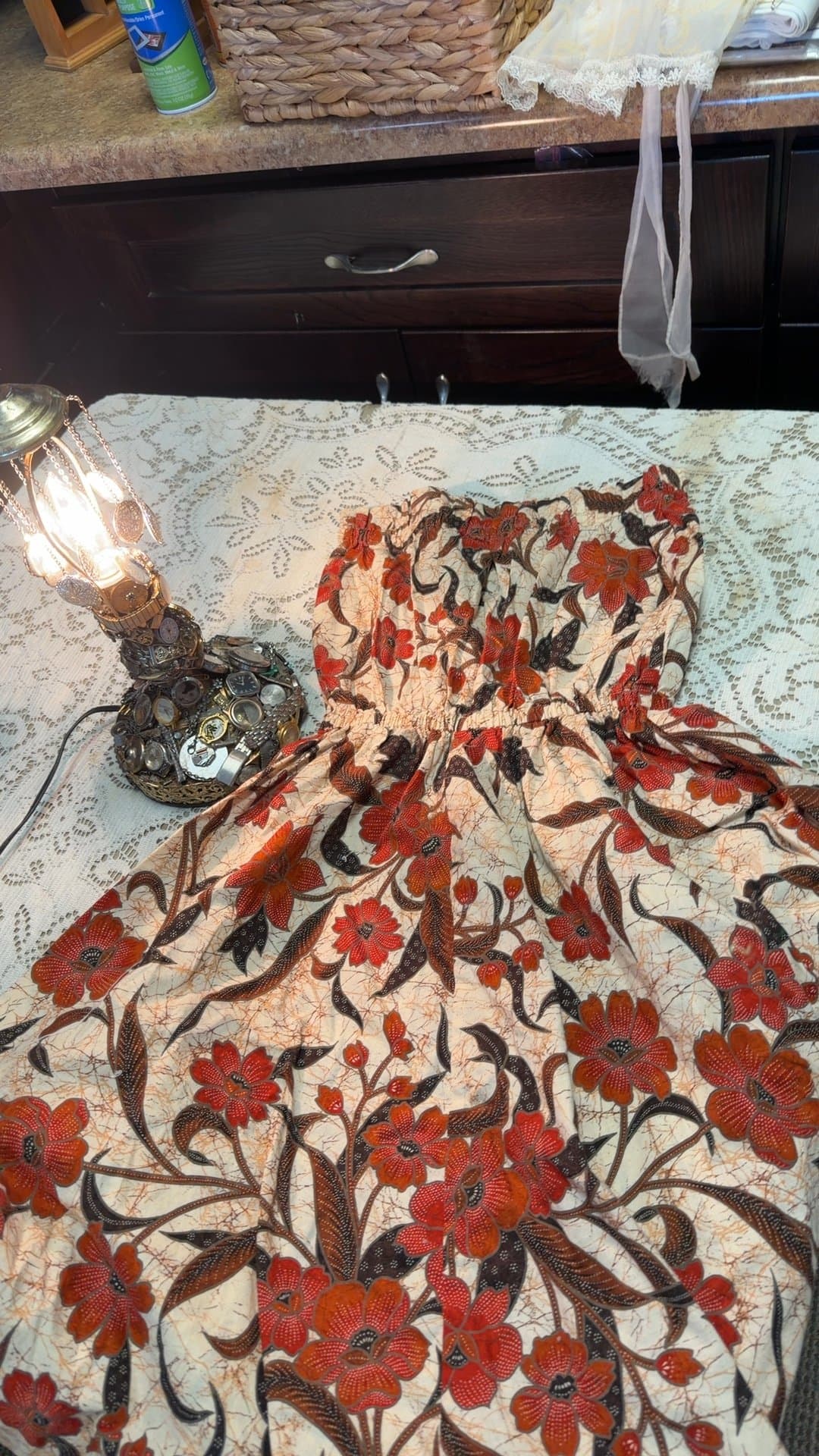 Floral Batik Dress strapless - Image 1
