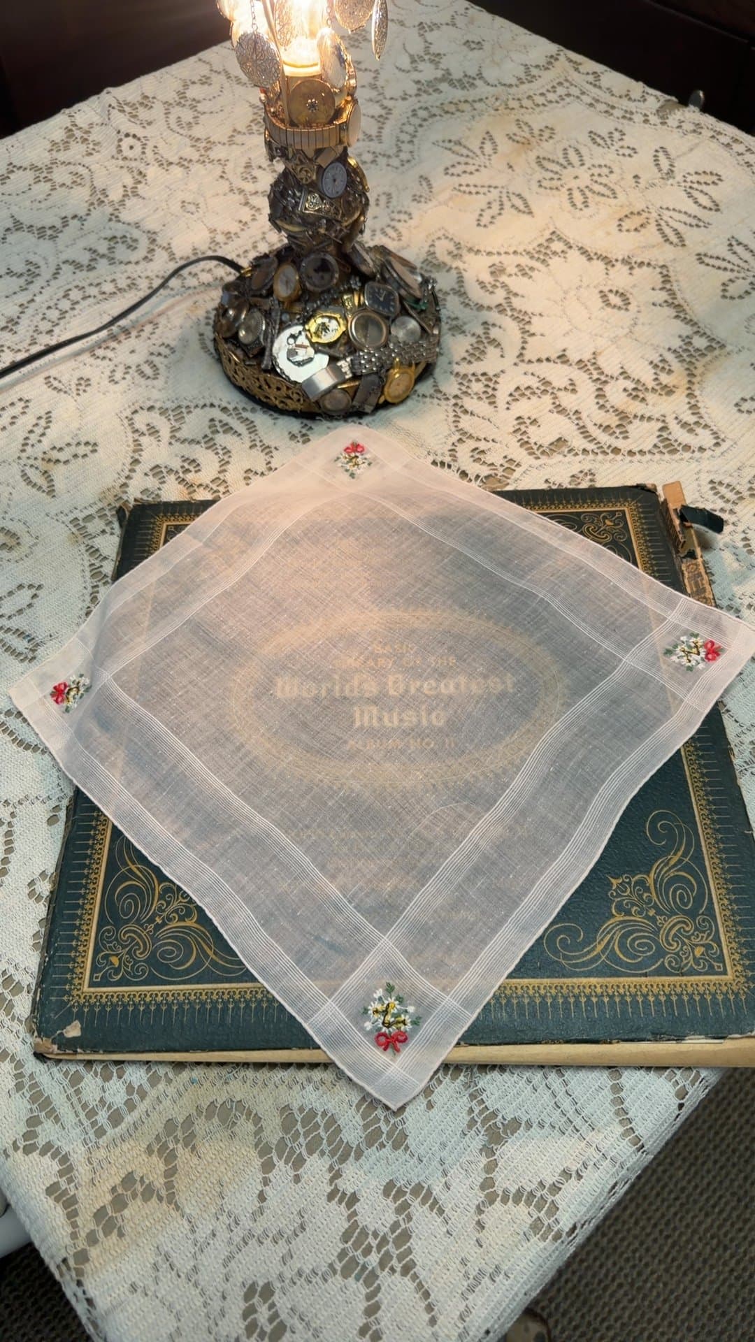 Vintage embroidered handkerchief - Image 1