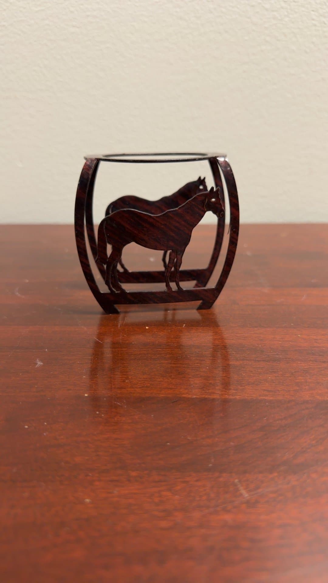 Wooden Horse Silhouette Candle Holder - Image 1