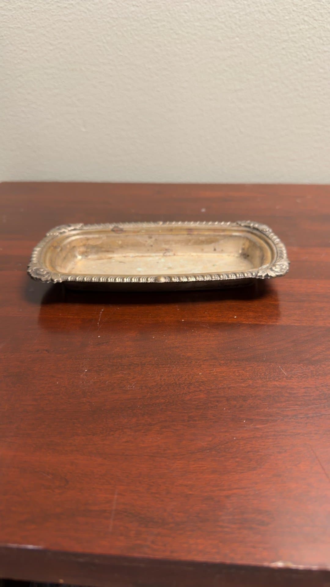 Vintage Silver-Plated Rectangular Tray - Image 1