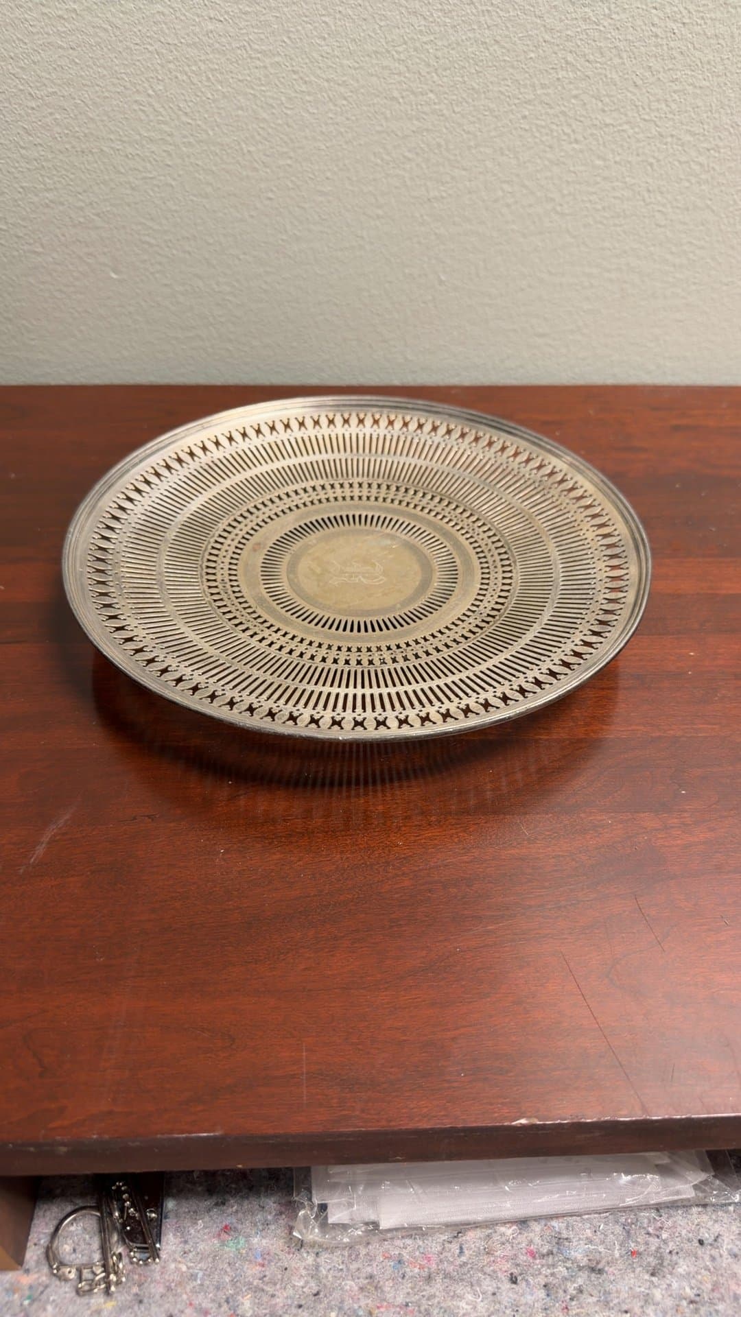 Vintage Silver Plated Decorative Tray - Image 1