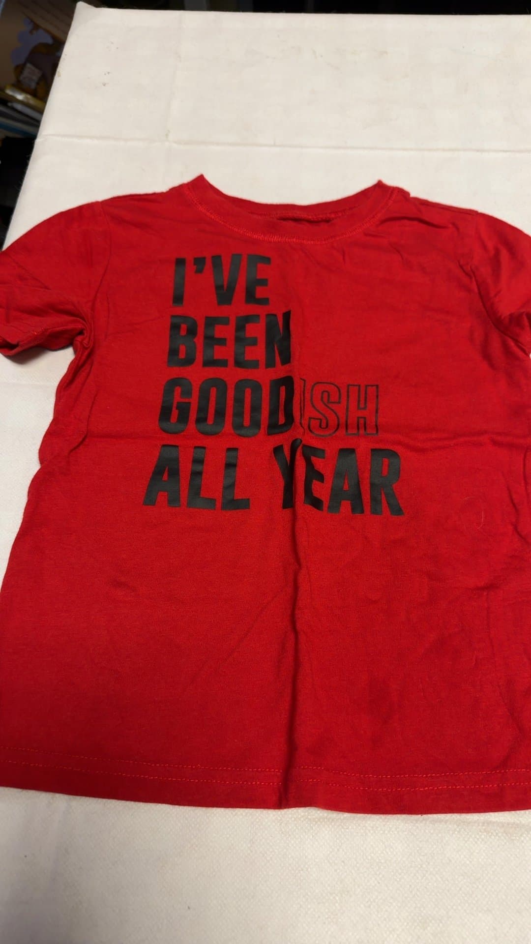 Kids Christmas Tee 'I've Been Goodish All Year' - Image 1
