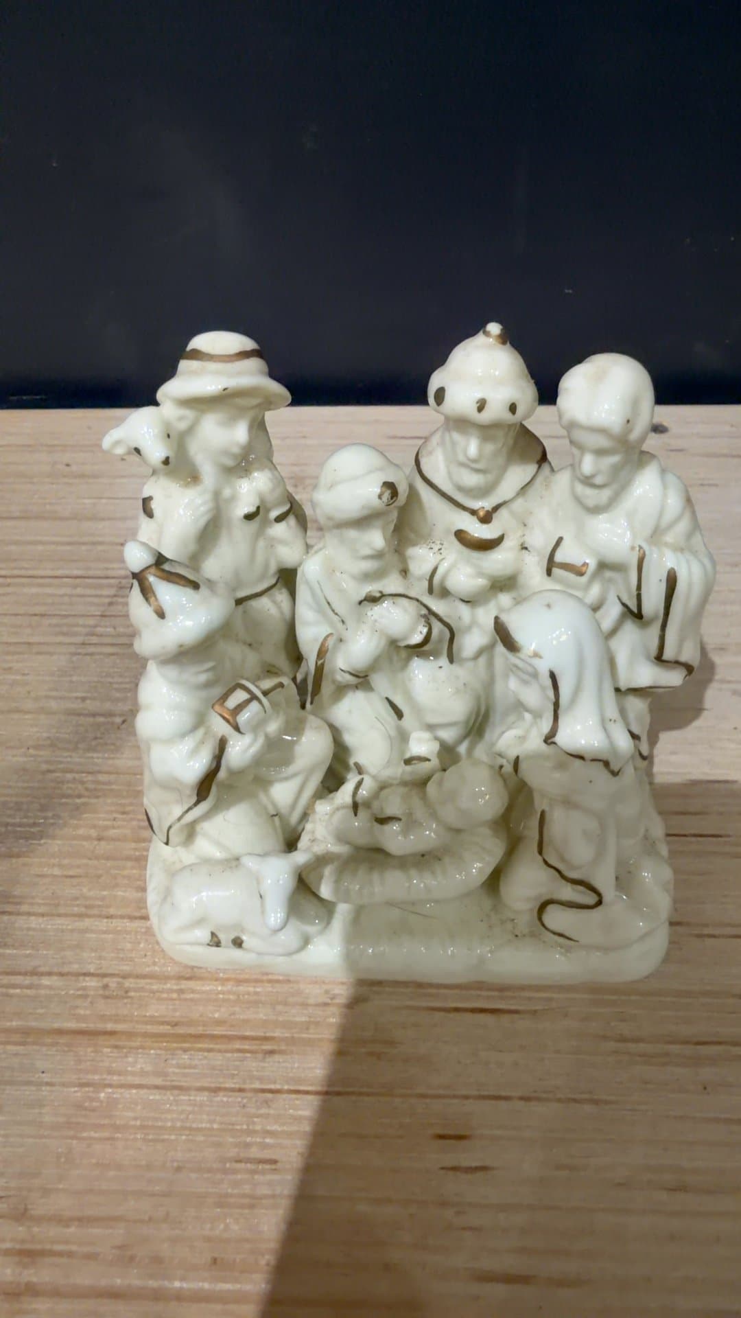 Designspirations Ceramic Nativity Scene Figurine with Gold Trim - Image 1