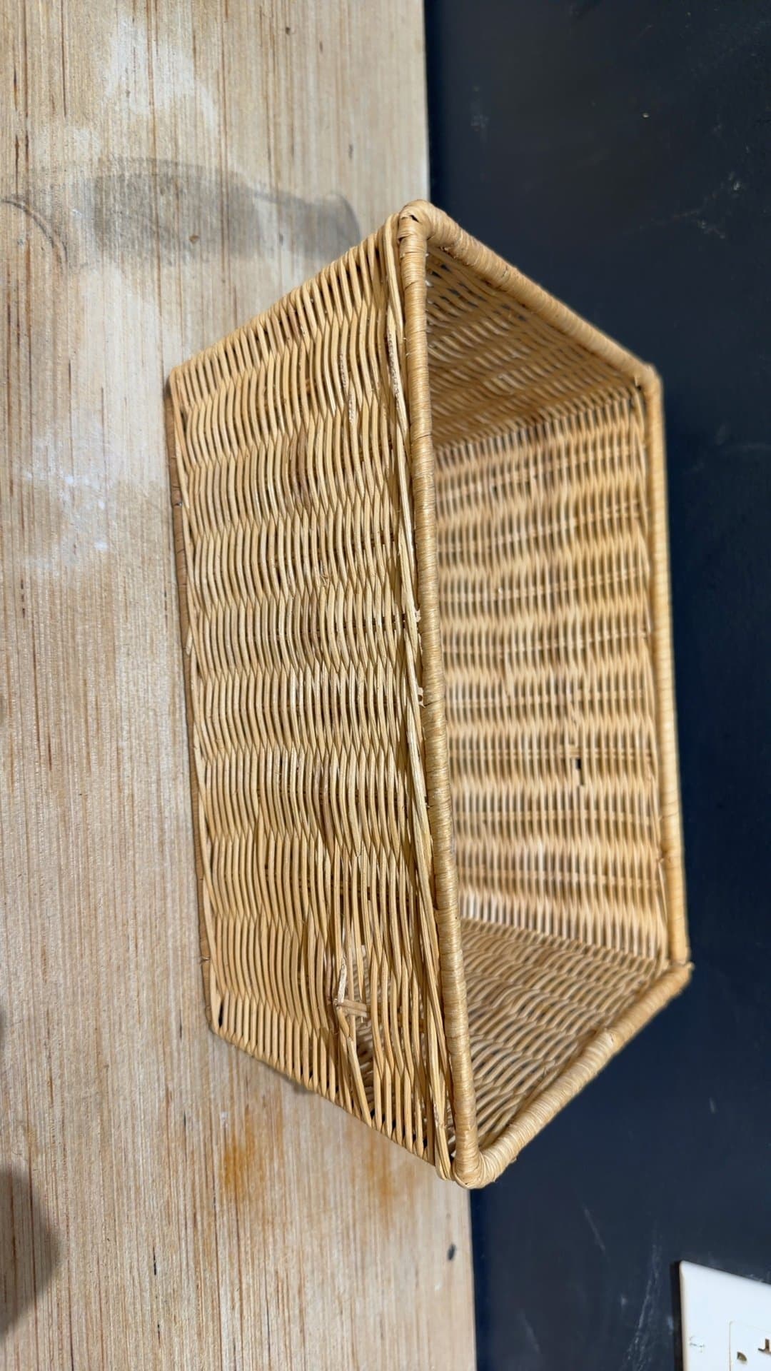 Rectangular Woven Wicker Storage Basket - Image 1