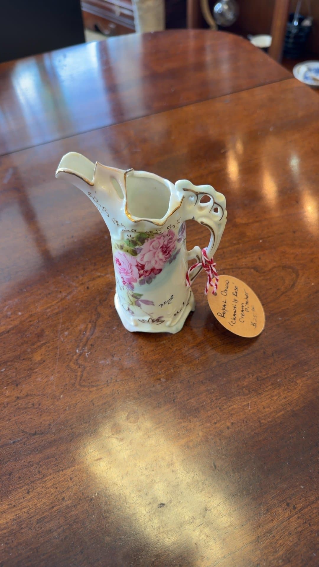 Royal Crown Chantilly Rose Cream Pitcher - Image 1