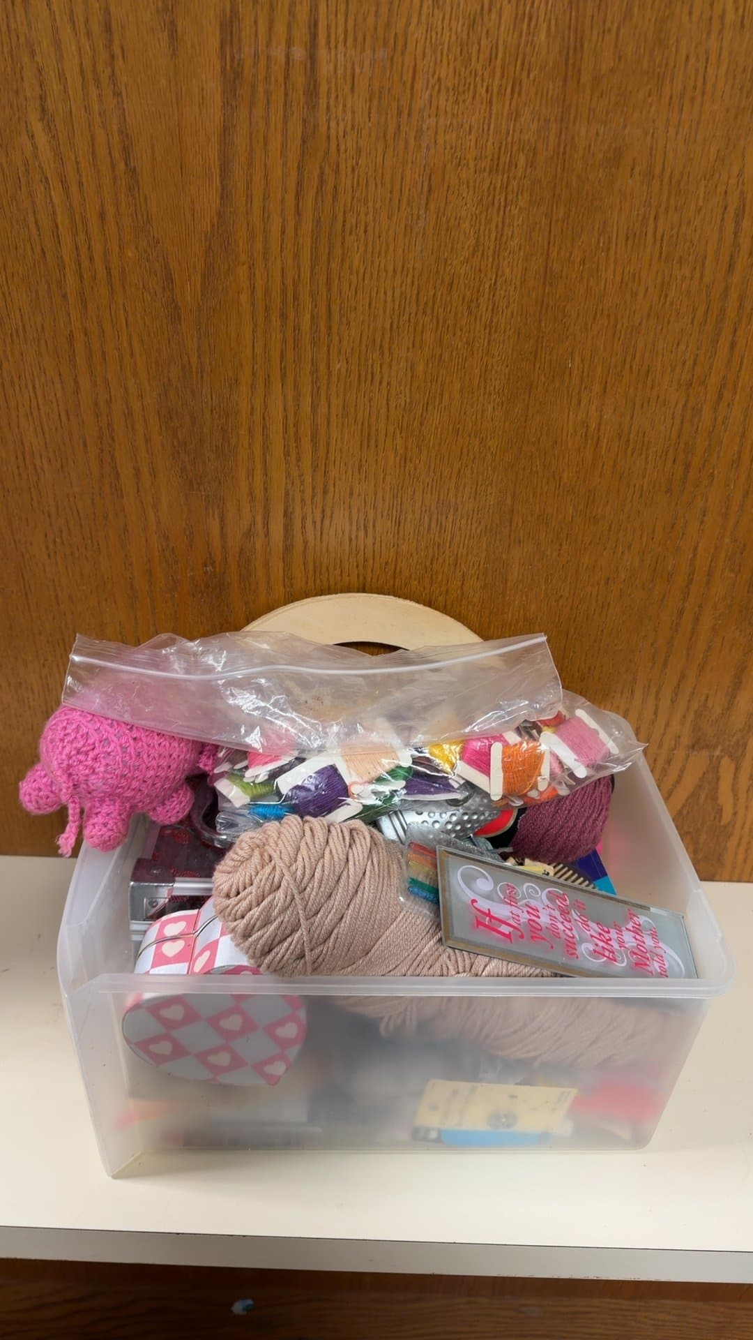 Assorted Sewing and Craft Supplies Storage Bin Lot - Image 1