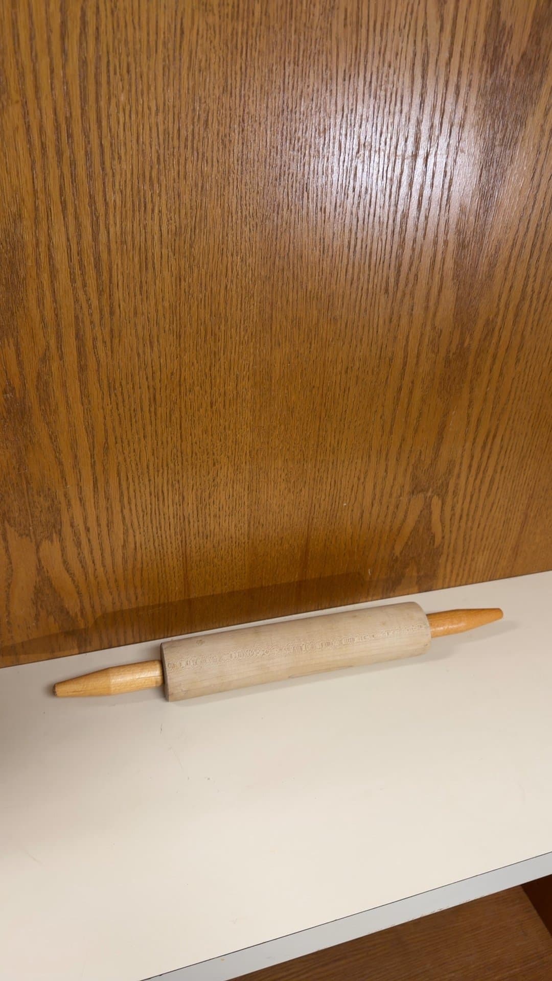 Vintage Wooden Rolling Pin with Tapered Handles - Image 1