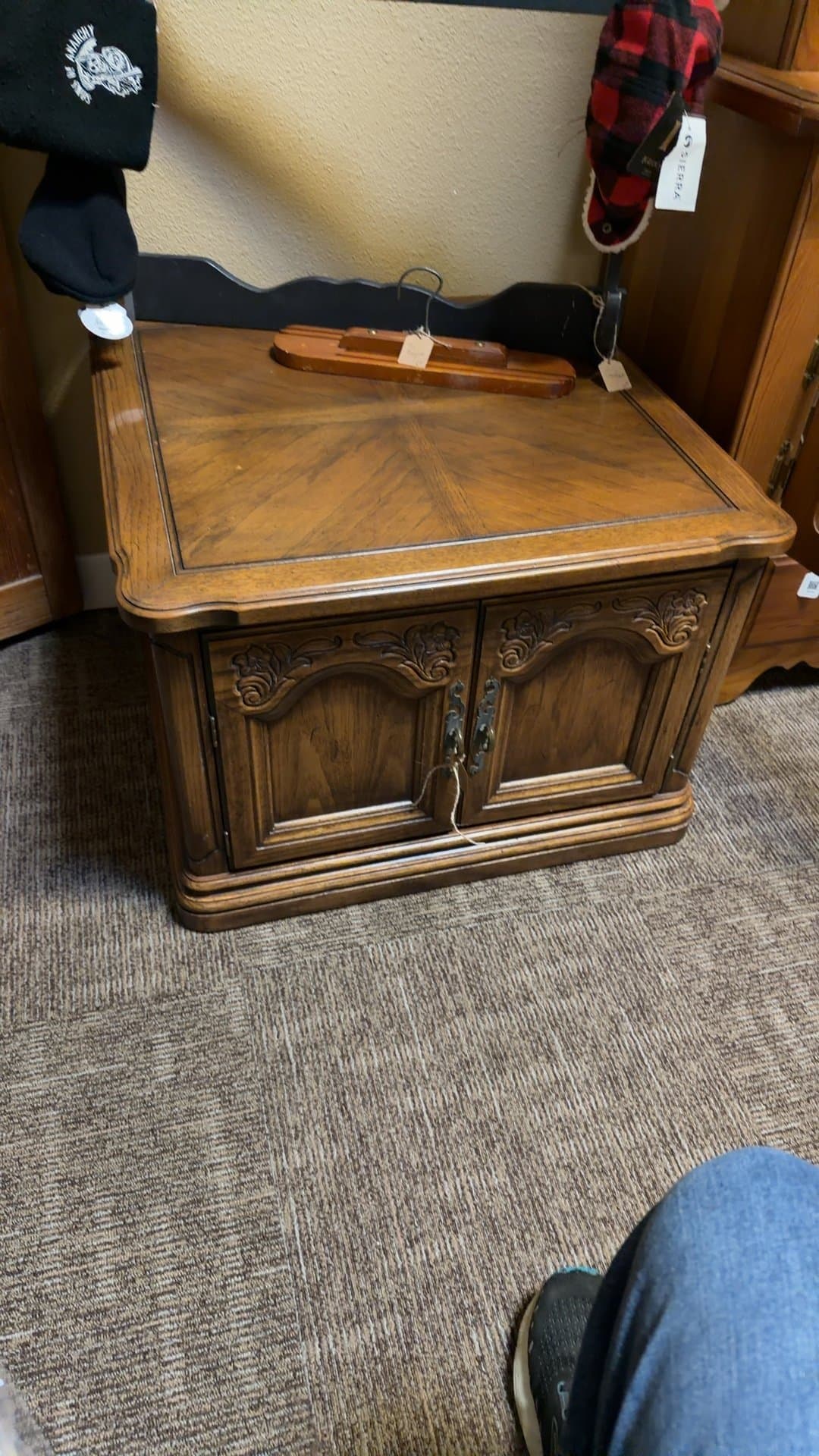 Vintage Wooden 2-Door End Table/Night Stand - Image 1