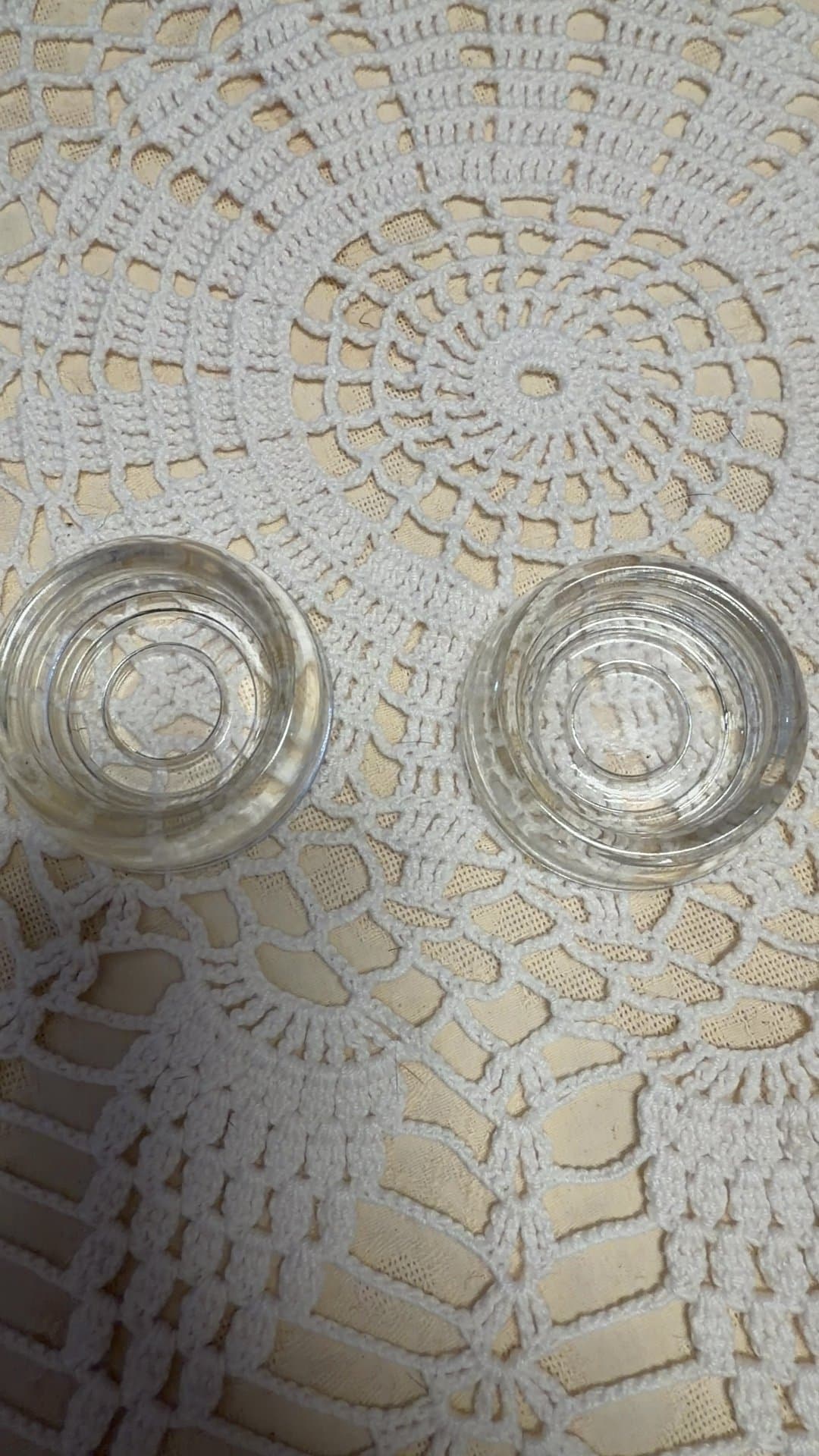 Vintage Clear Glass Furniture Caster Cups-2 - Image 1