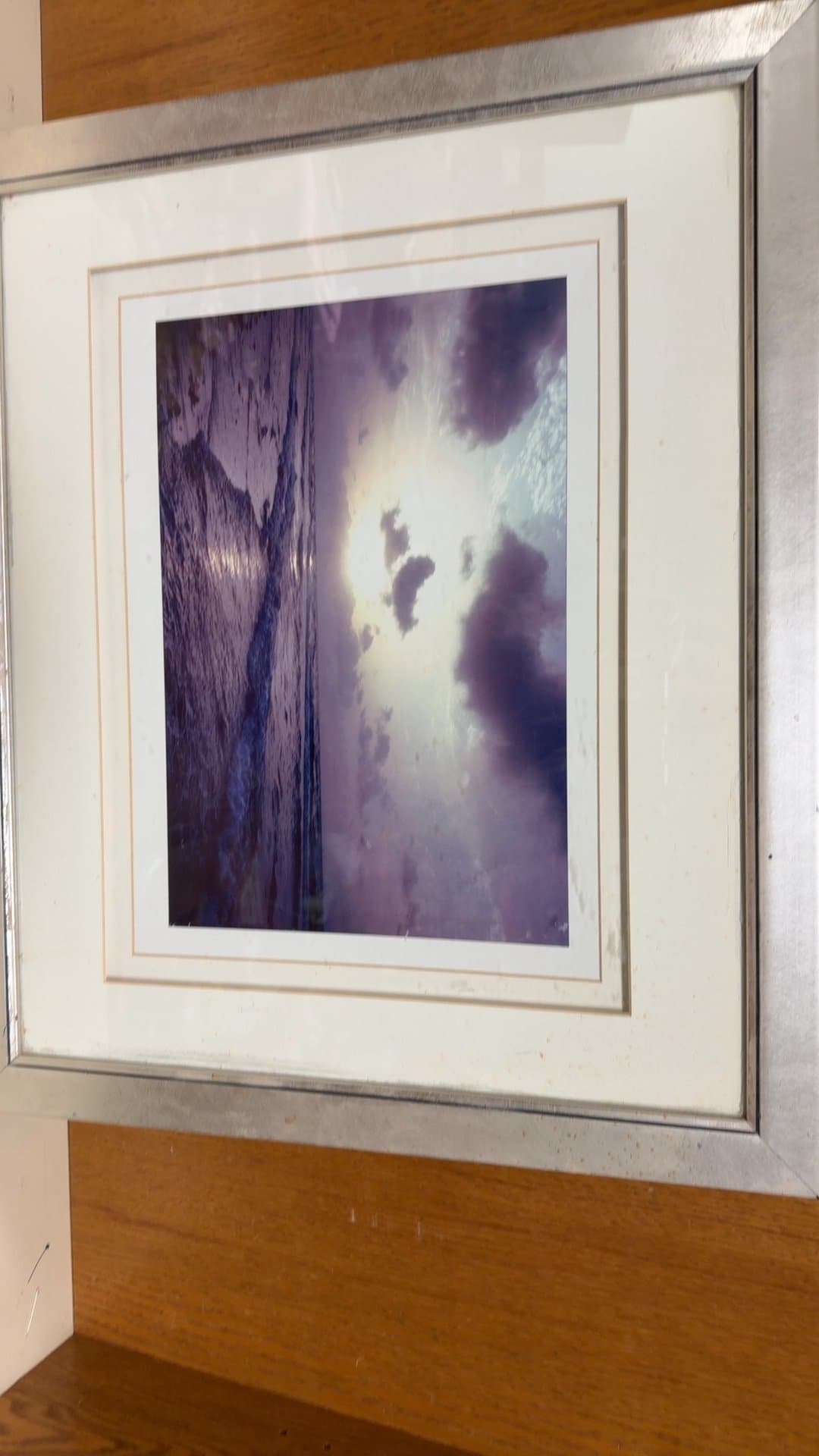 Framed Ocean Sunset Photograph - Image 1