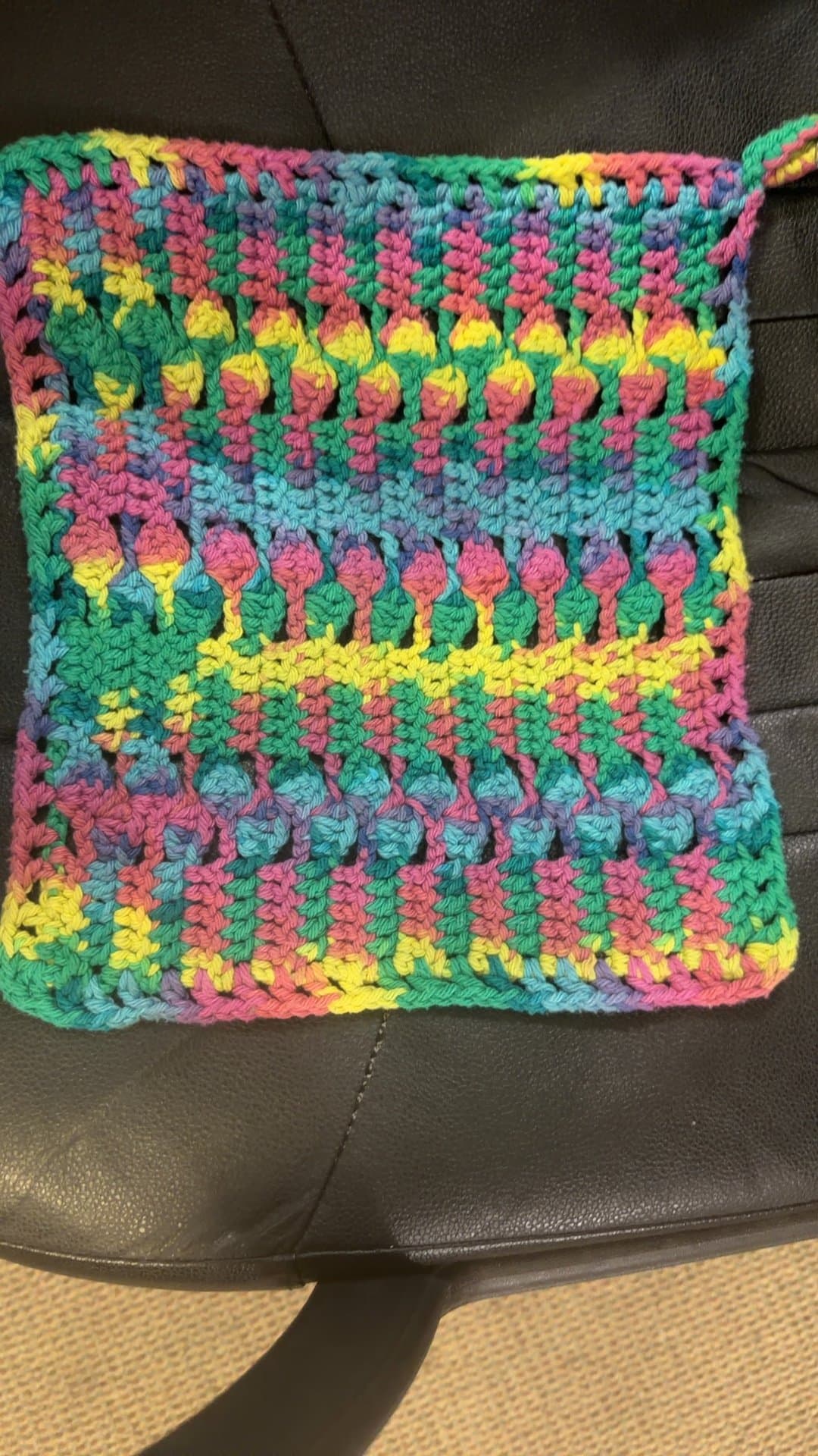 Handmade Multicolor Crochet Dishcloth - Image 1