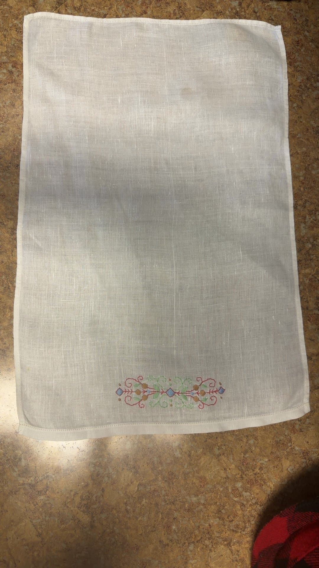 Embroidered Linen Towel - Image 1