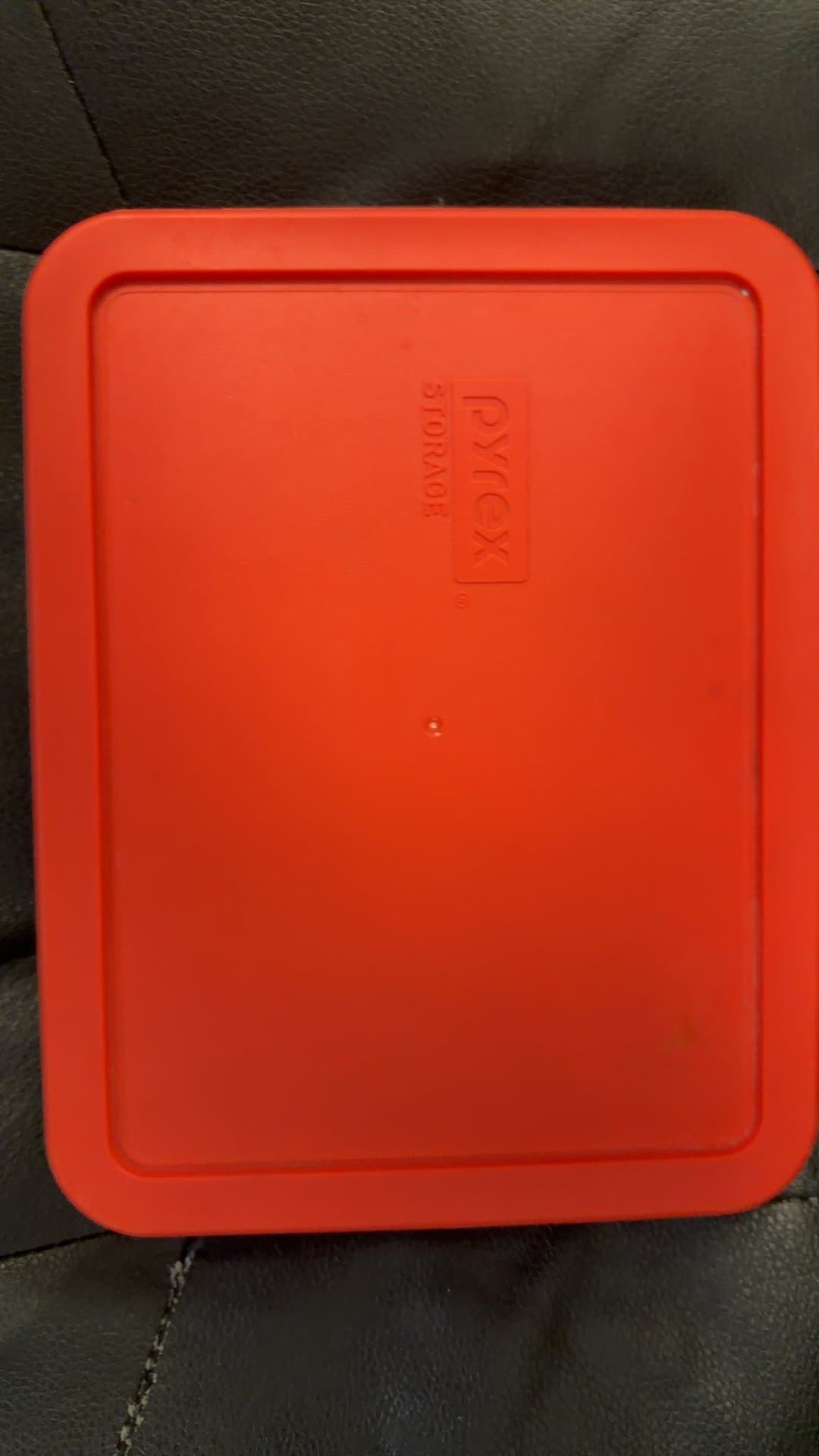 Pyrex Glass Rectangular Food Storage Container with Red Plastic Lid - Image 1