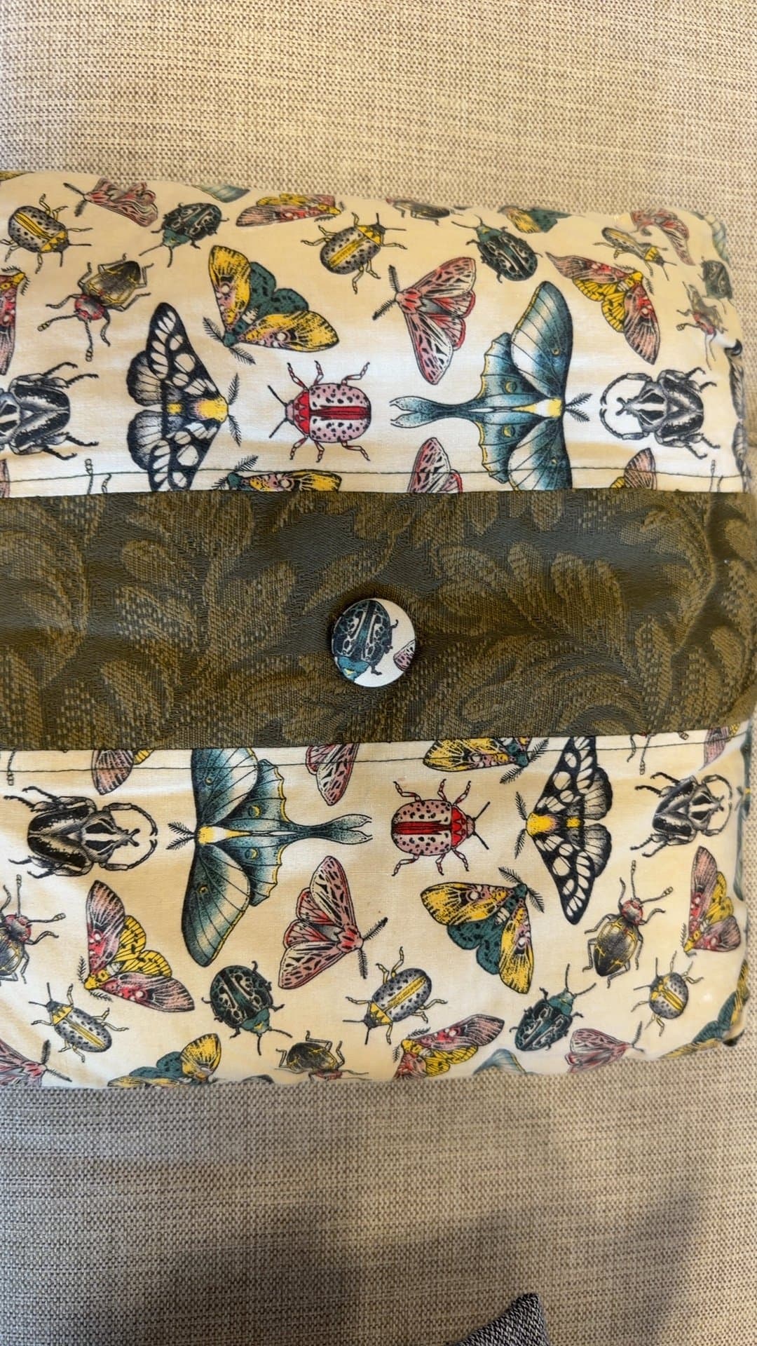 Handmade Insect Pattern Book Sleeve - Image 1