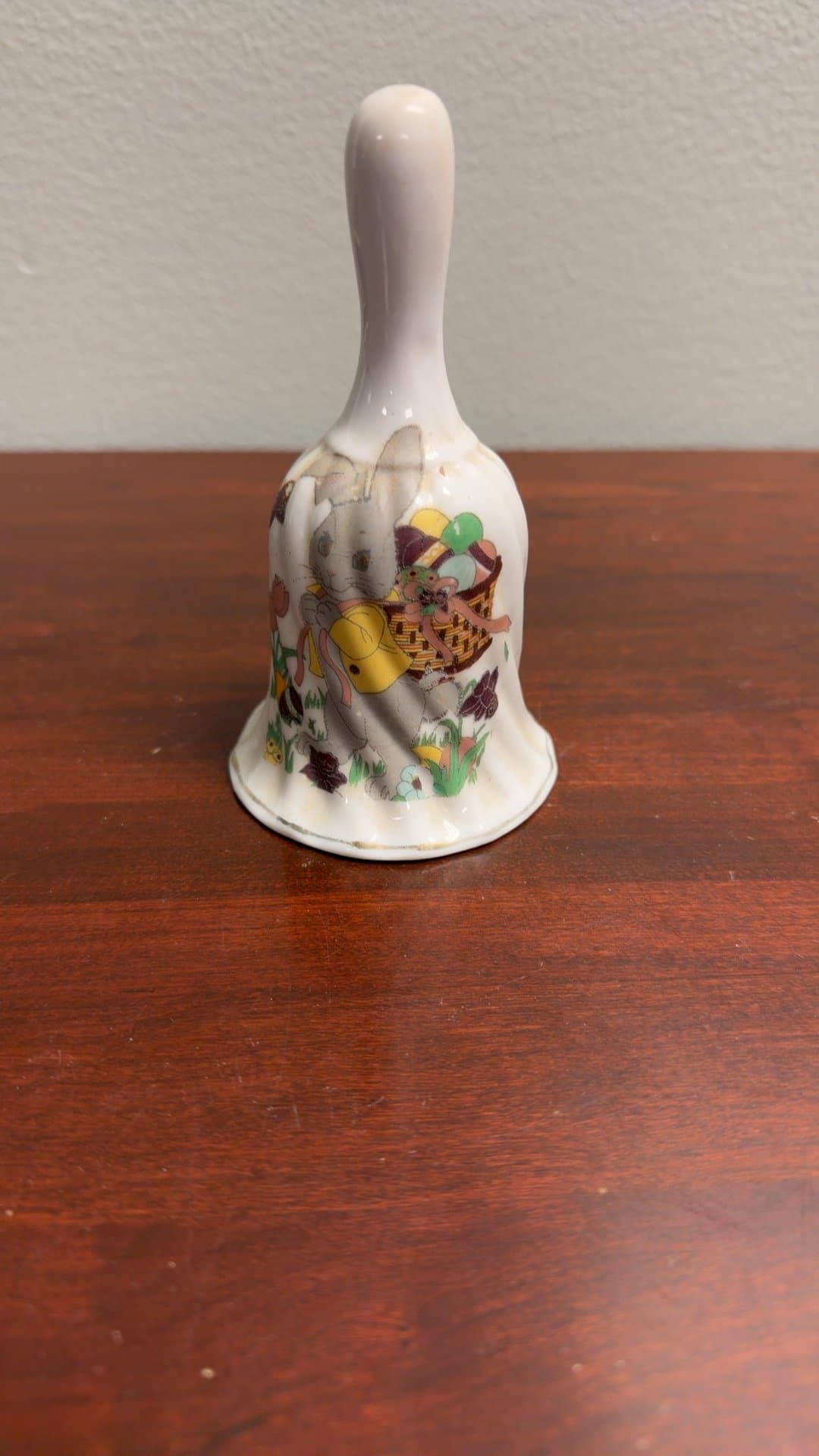 Porcelain Decorative Bell with Bunny Design - Image 1