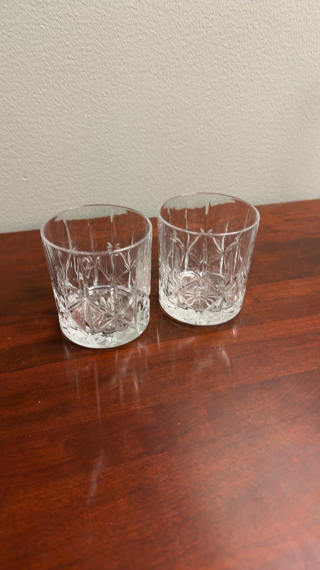 Vintage Cut Glass Old Fashioned Tumblers - Image 1