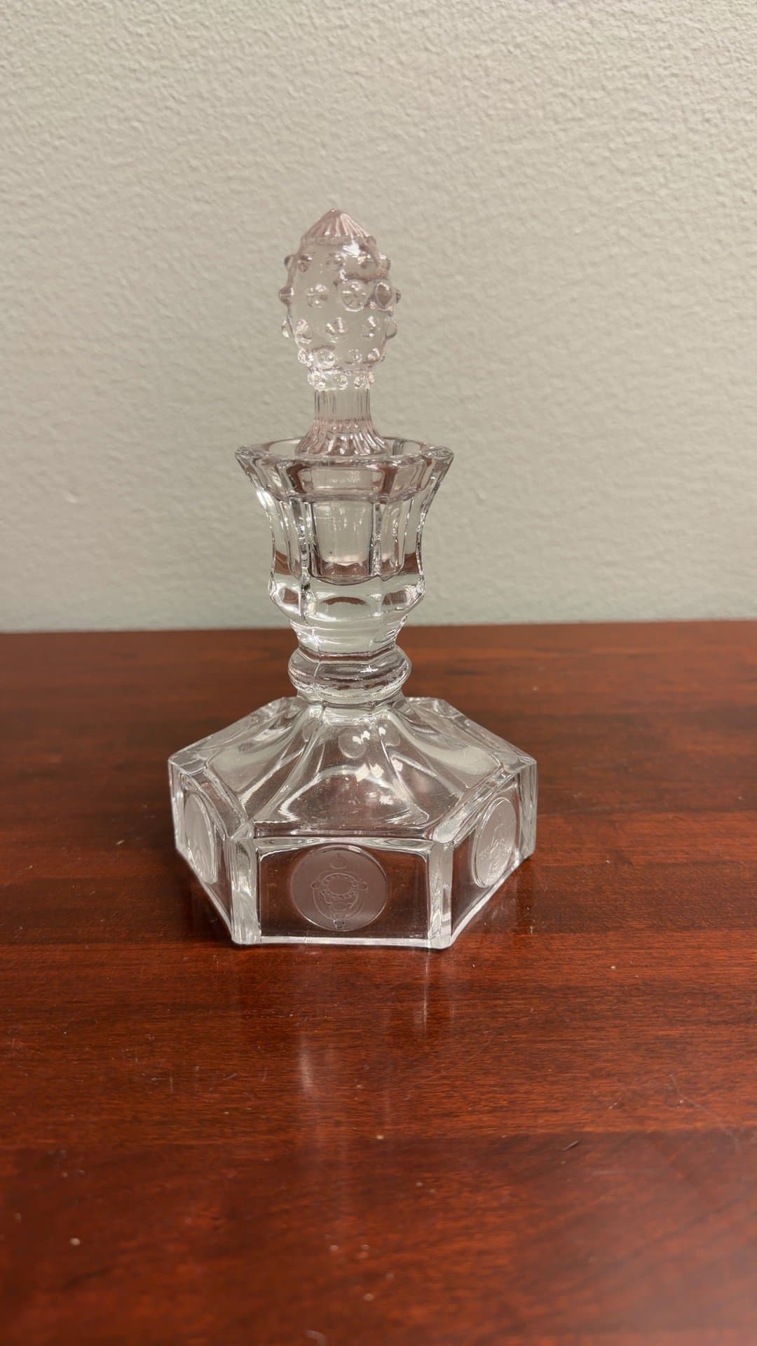 Vintage Glass Perfume Bottle with Stopper - Image 1