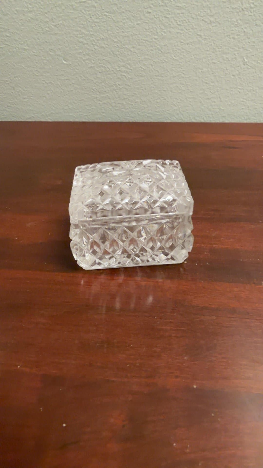 Vintage Cut Glass Trinket Box - Image 1