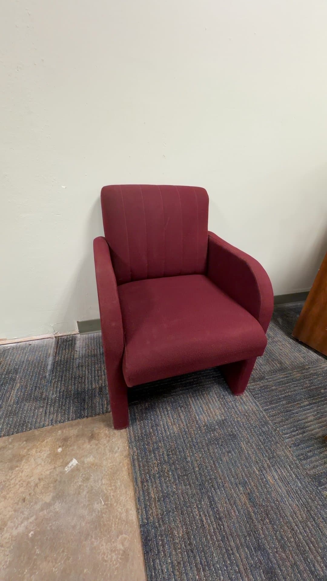 Burgundy Upholstered Office Armchair - Image 1