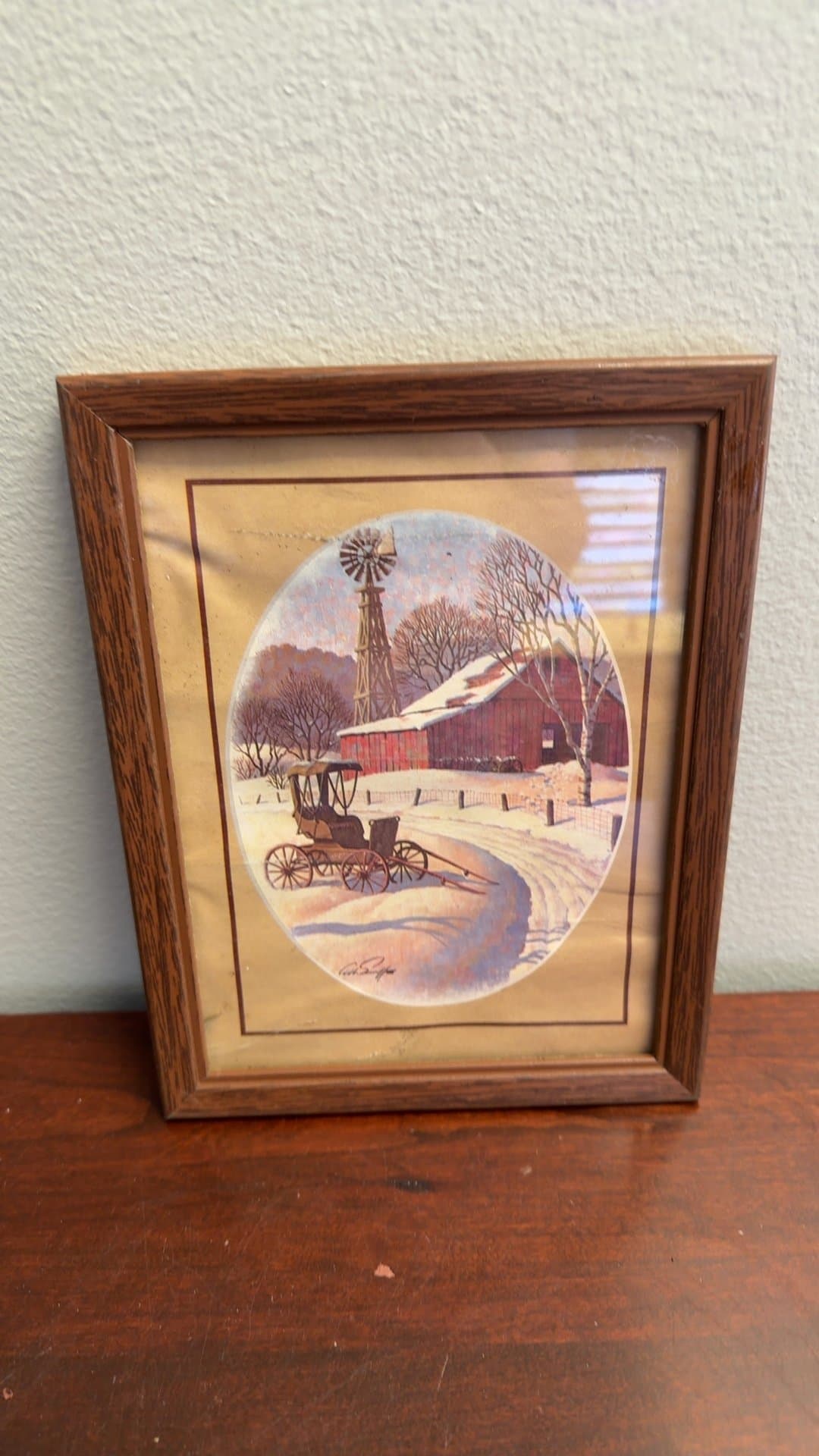 Framed Winter Scene Print - Image 1