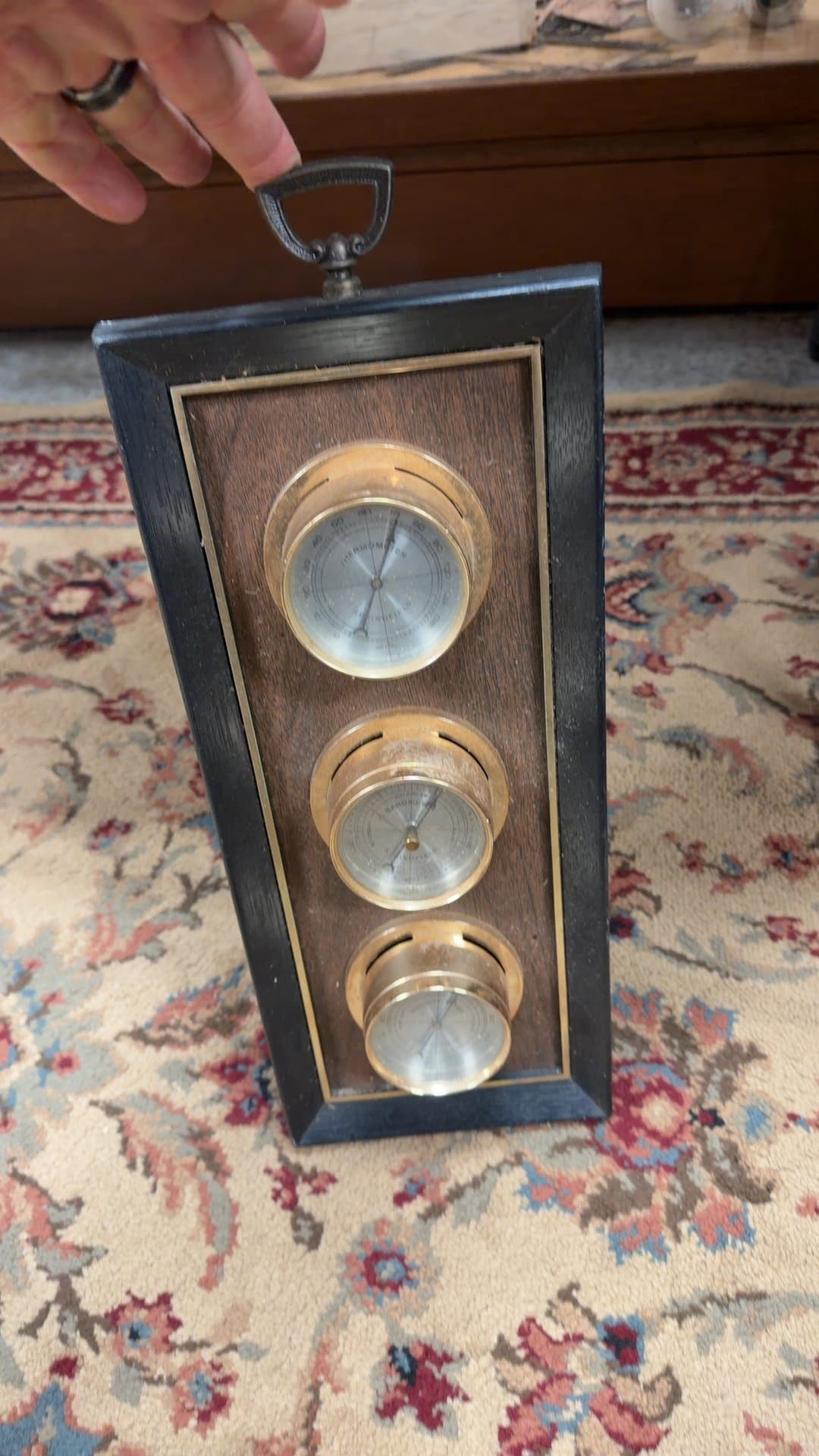 Vintage Weather Station with Barometer, Thermometer, and Hygrometer - Image 1