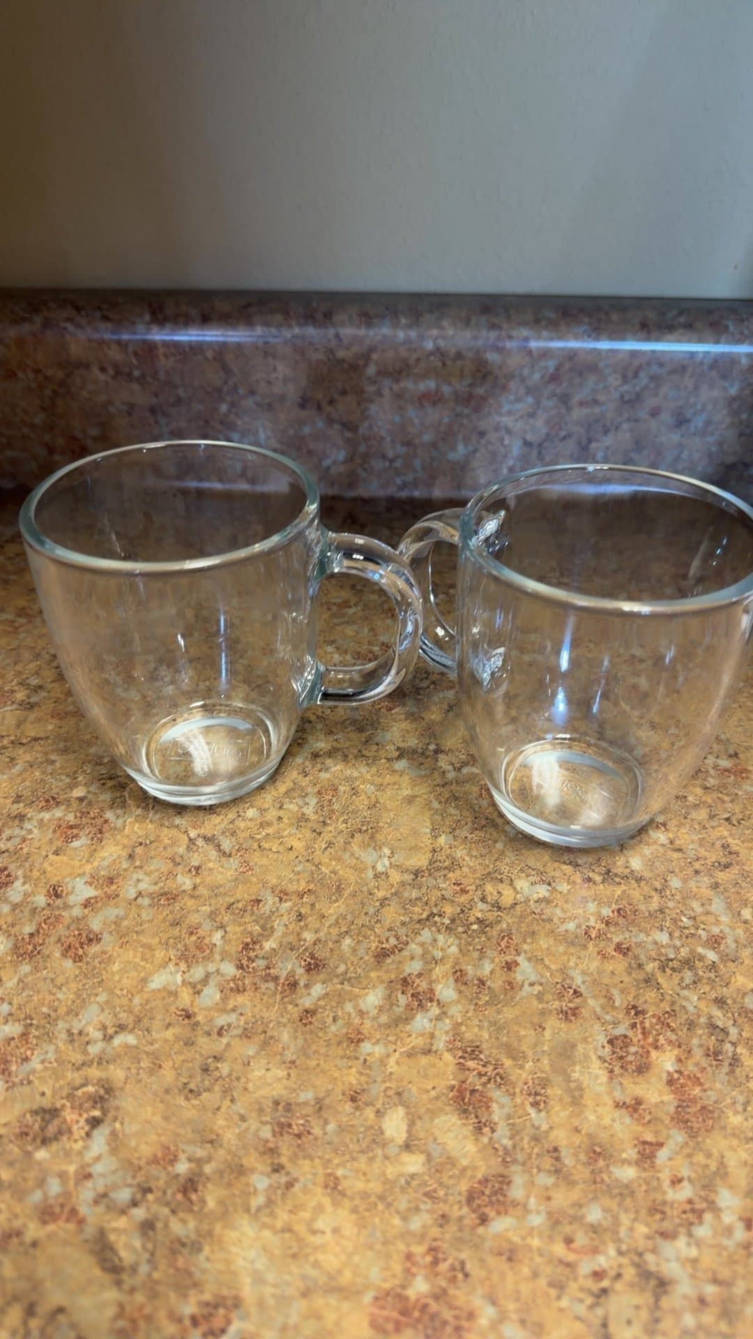 Set of Two Clear Glass Coffee Mugs - Image 1