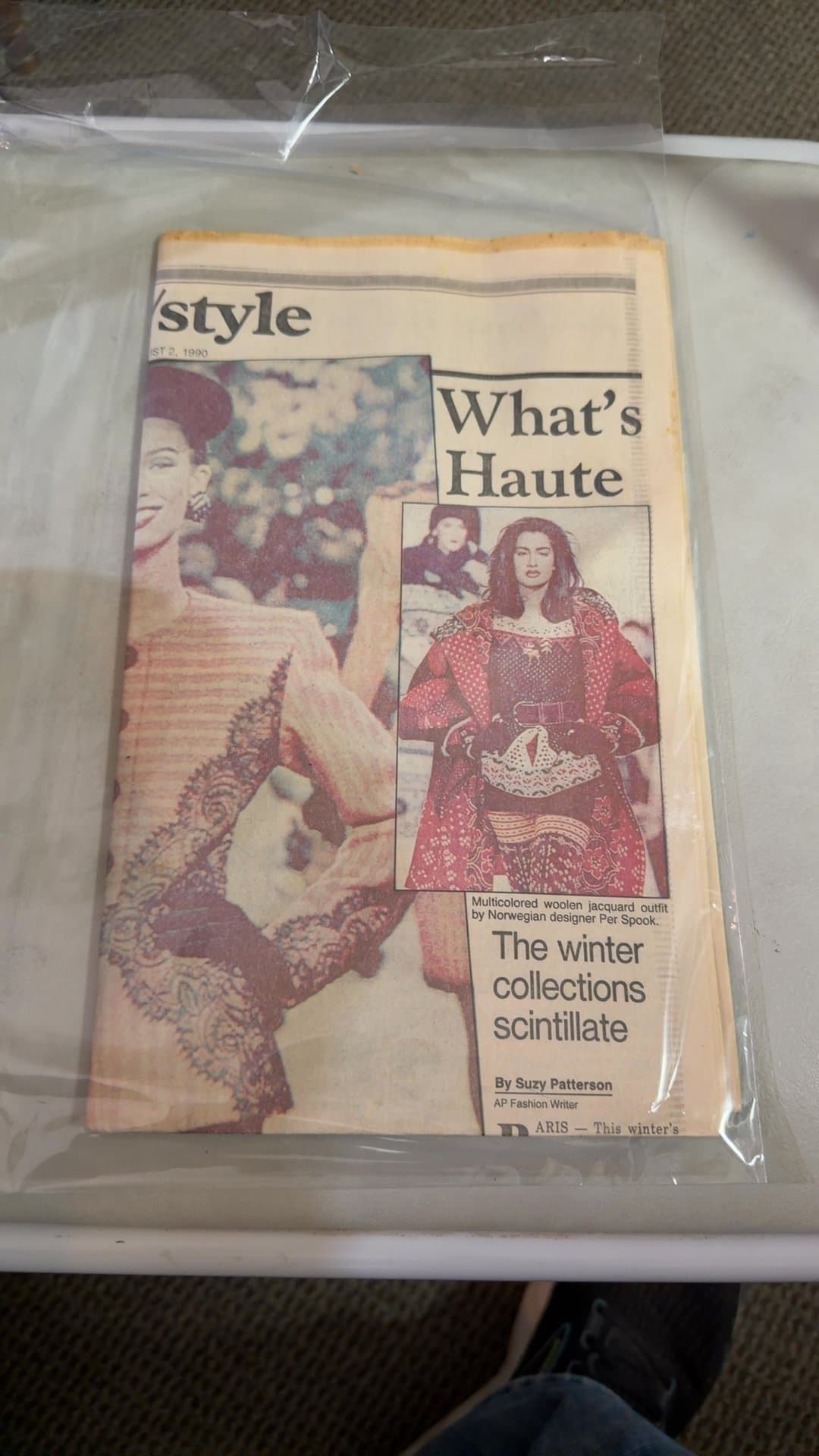 Vintage 1990 Fashion Newspaper Clipping - Image 1