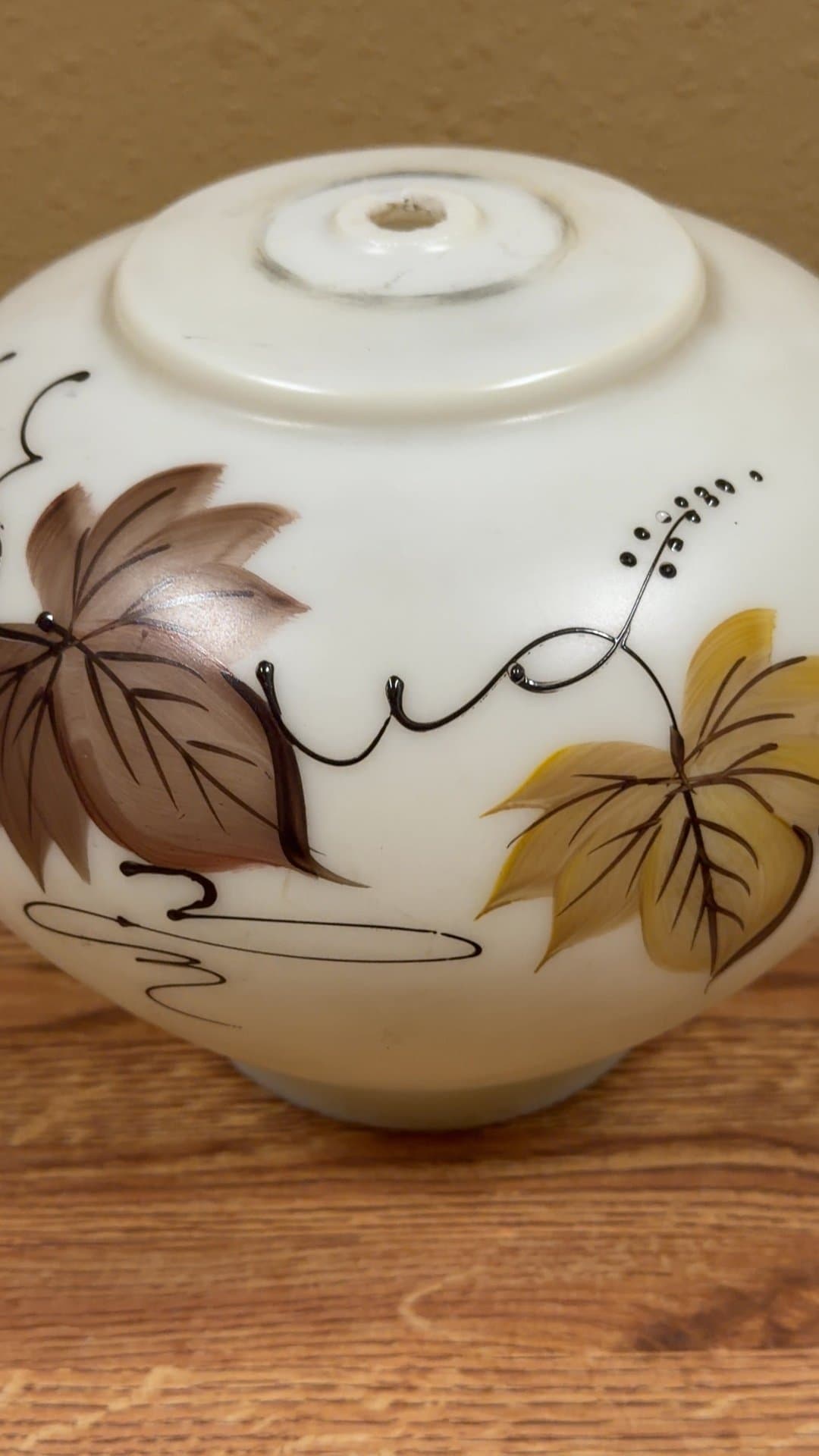 Hand painted milk glass replacement shade for "Gone with the Wind" style parlor or hurricane lamp - Image 1