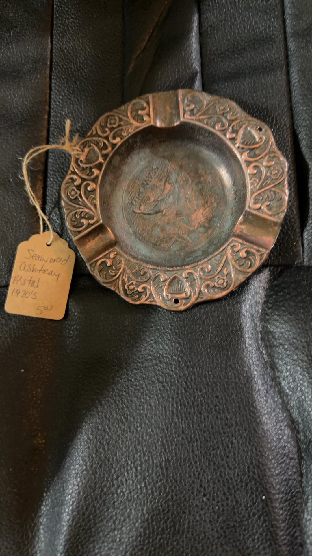 1970s SeaWorld Metal Ashtray - Image 1