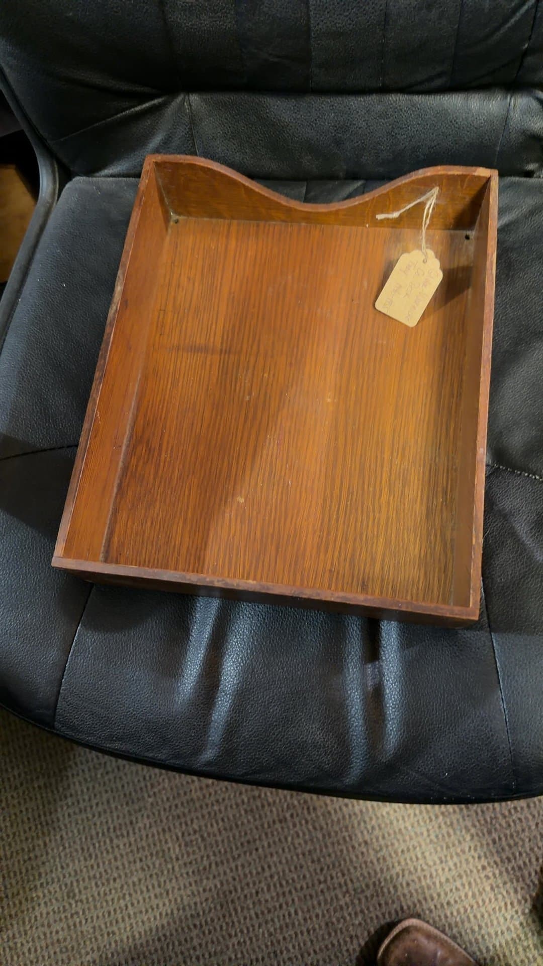Vintage Wooden Document Tray - Image 1
