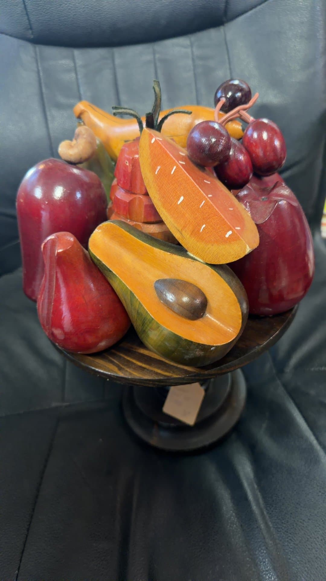 Wooden Fruit Display on Stand - Image 1