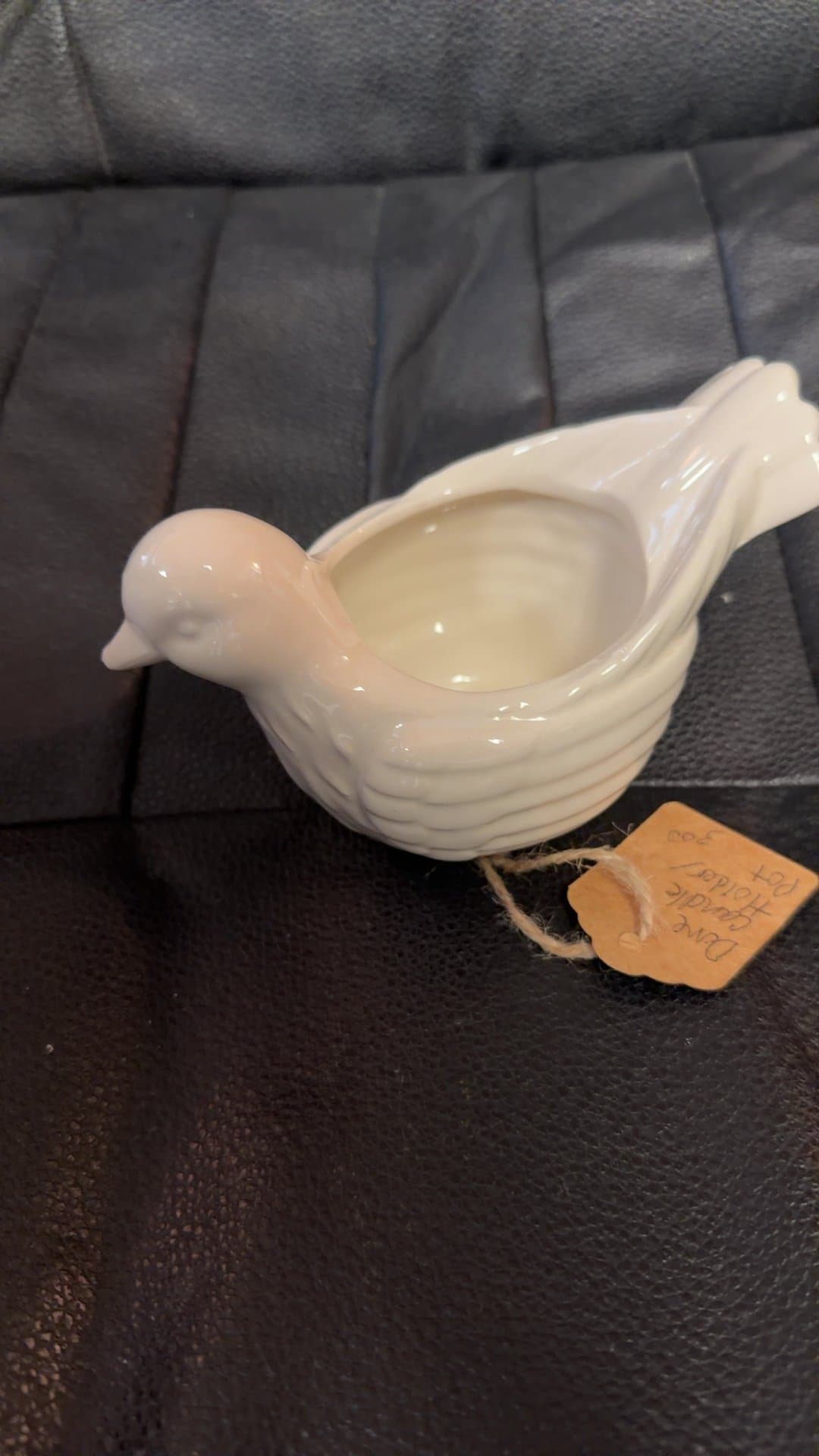 Ceramic Dove Candle Holder - Image 1