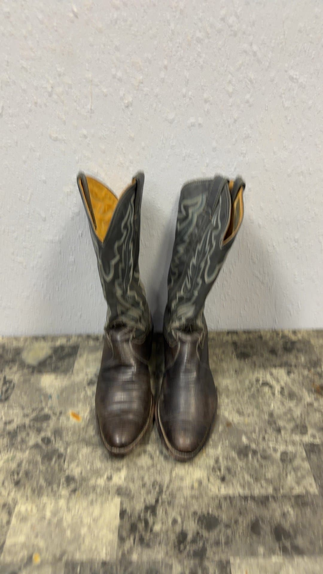 Vintage Justin Men's Teju Lizard Leather Western Cowboy Boots Size 8 B - Image 1